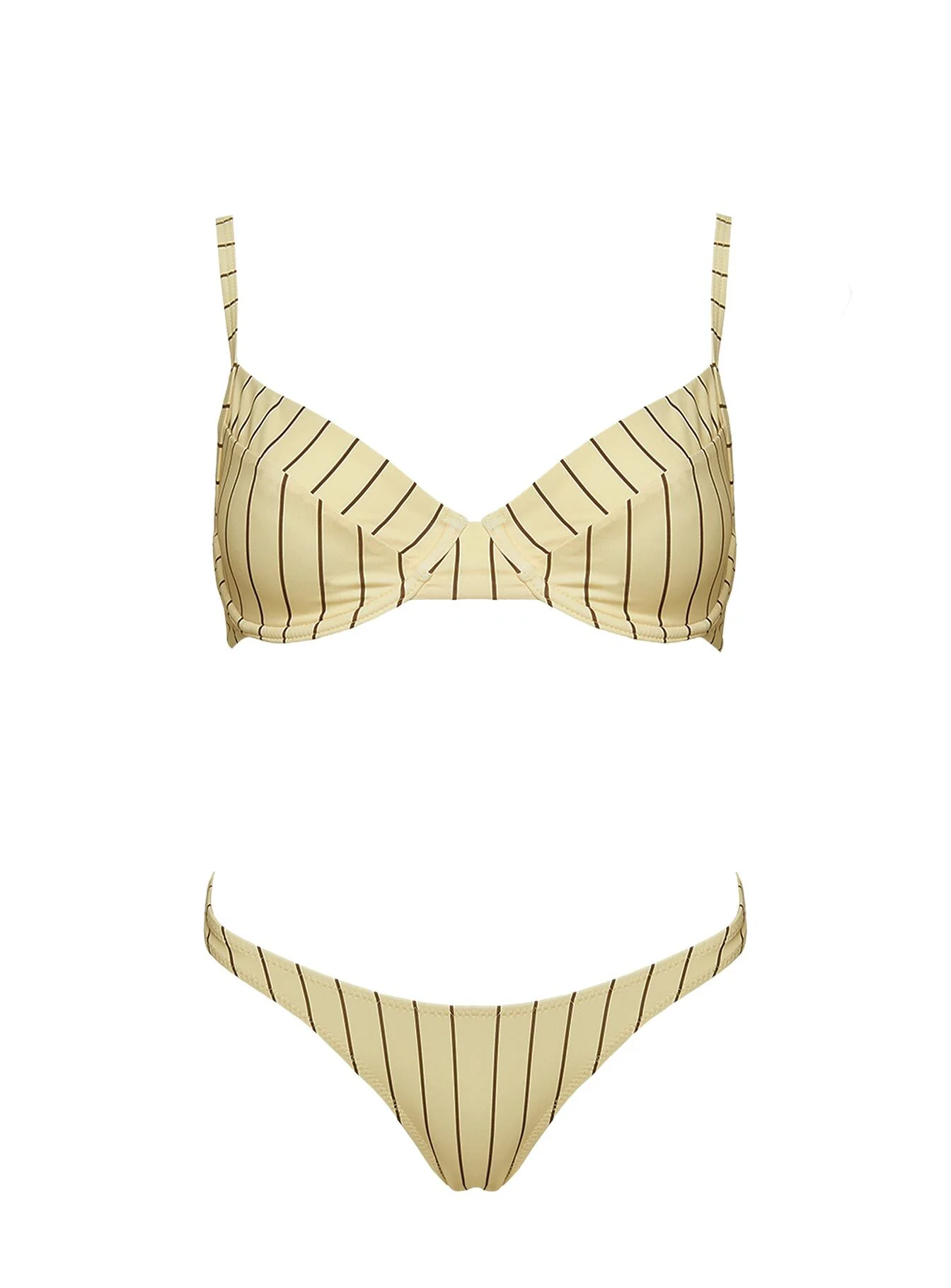 The Deep End Bikini Top Yellow Stripe