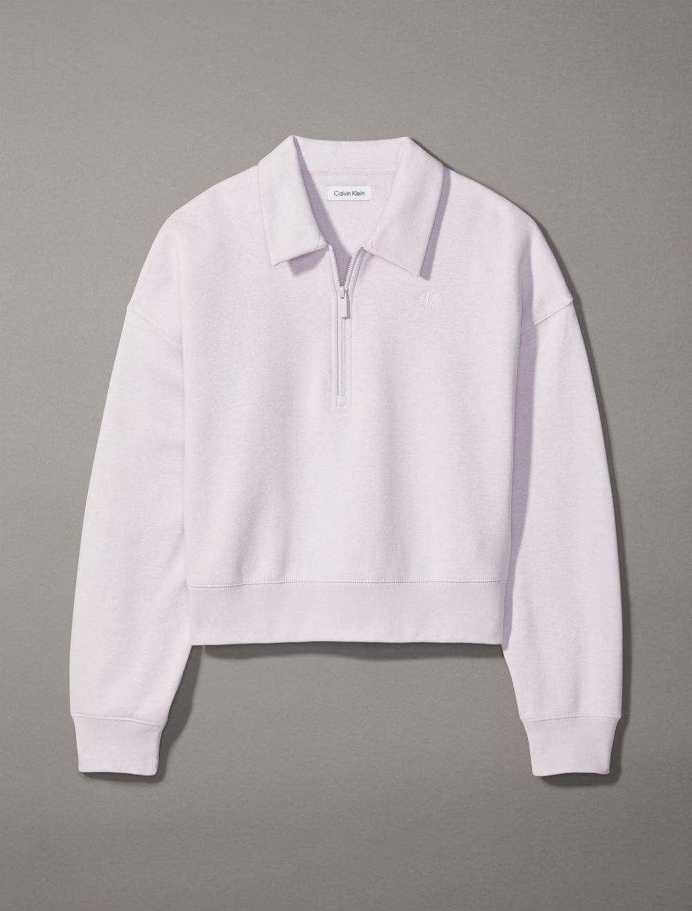 COACH Archive Logo Fleece Quarter Zip Polo Sweatshirt
