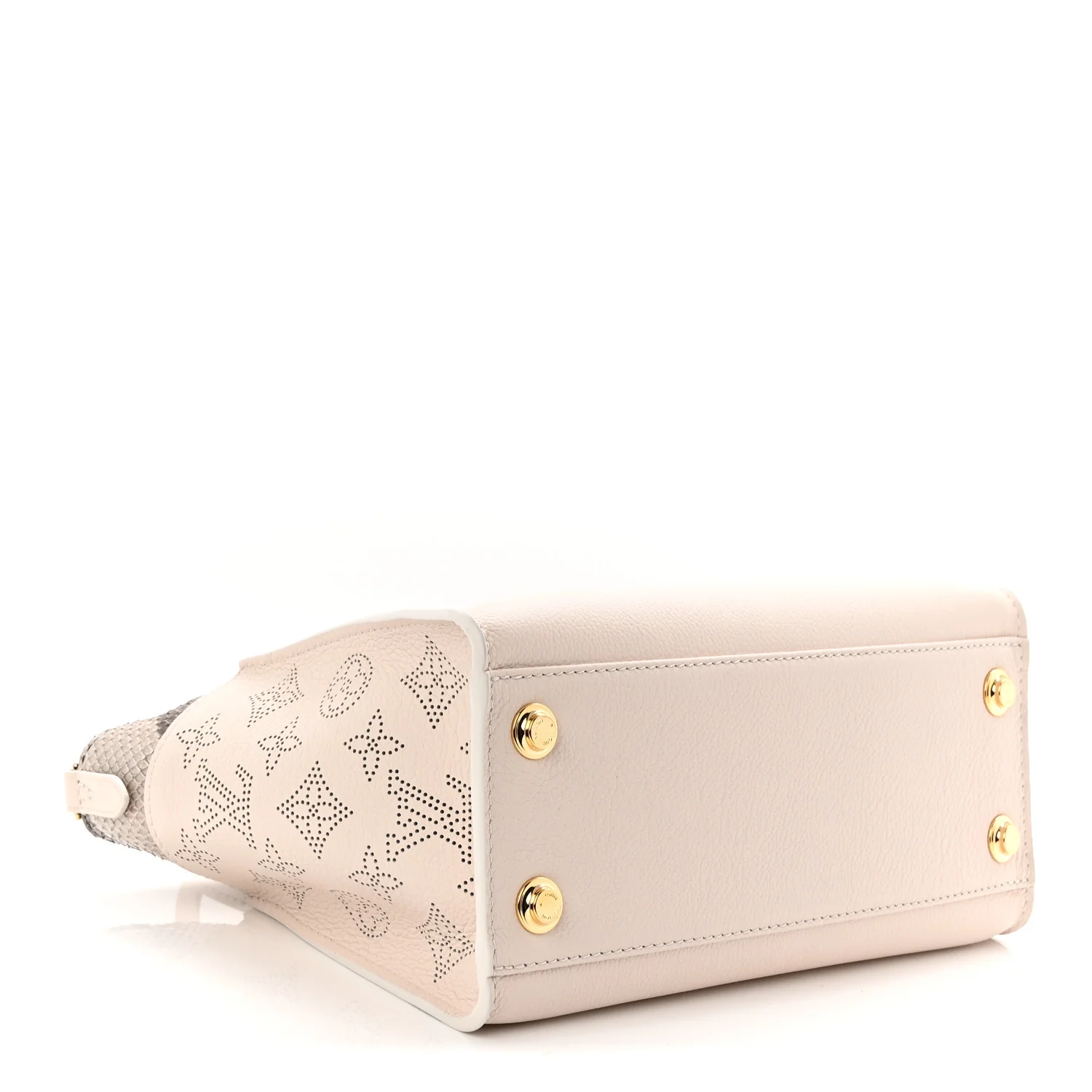 Calfskin Karung Snakeskin Mahina On My Side PM Quartz White - Top Club