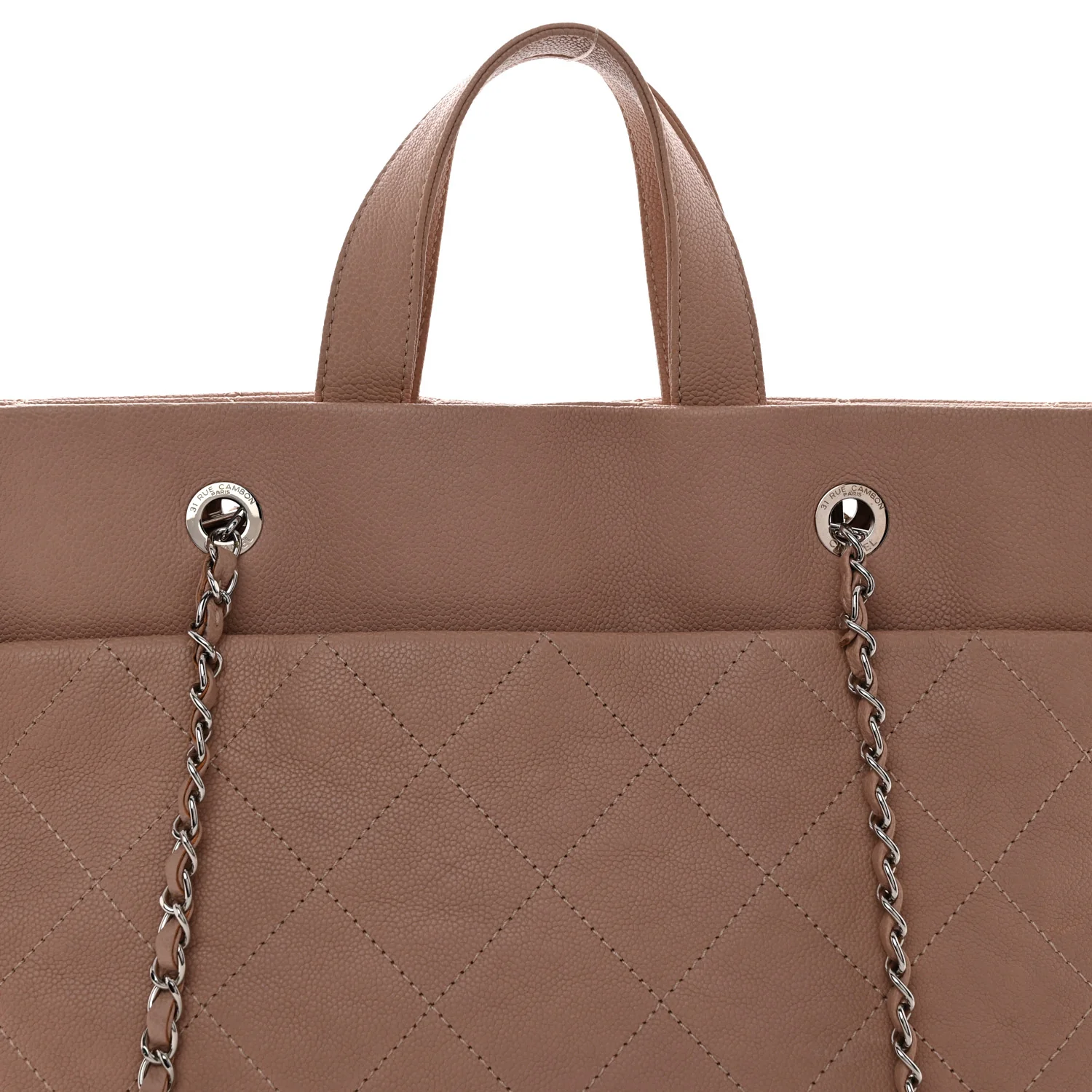 Caviar Quilted Shopping Tote Pink - Top Club