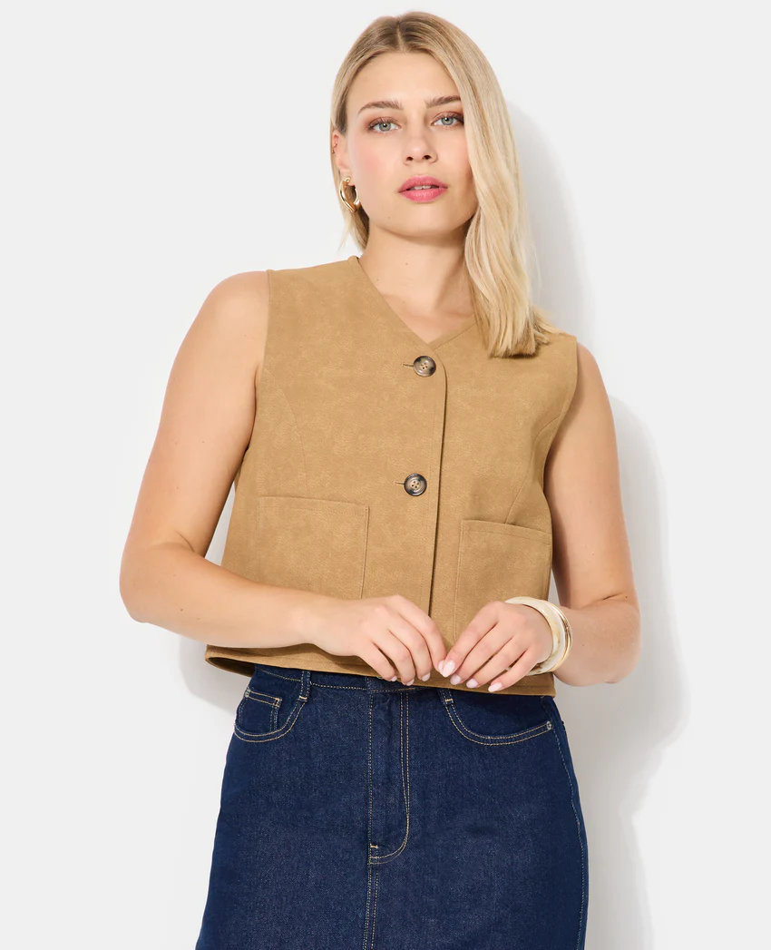 Pimkie Veste sans manches en suédine