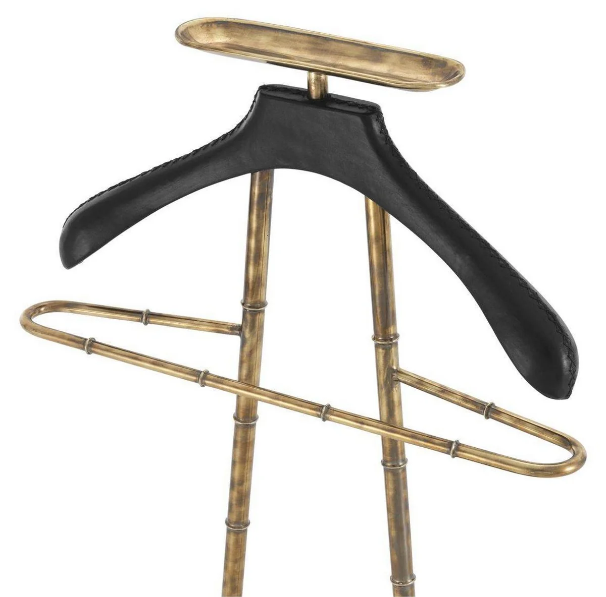 Luxury Dressboy Vintage Brass / Black 50.5 x 31 x H. 117 cm - Clothes Rack Coat Rack Suit Rack Mute Valet Valet - Luxury Accessories