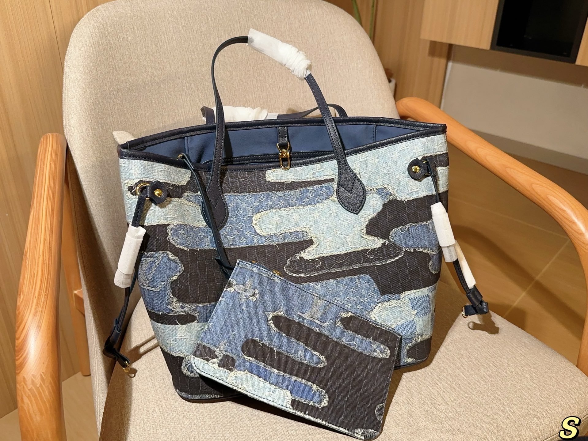 Louis new arrival denim neverfull tote bag size:32 cm - Top Club