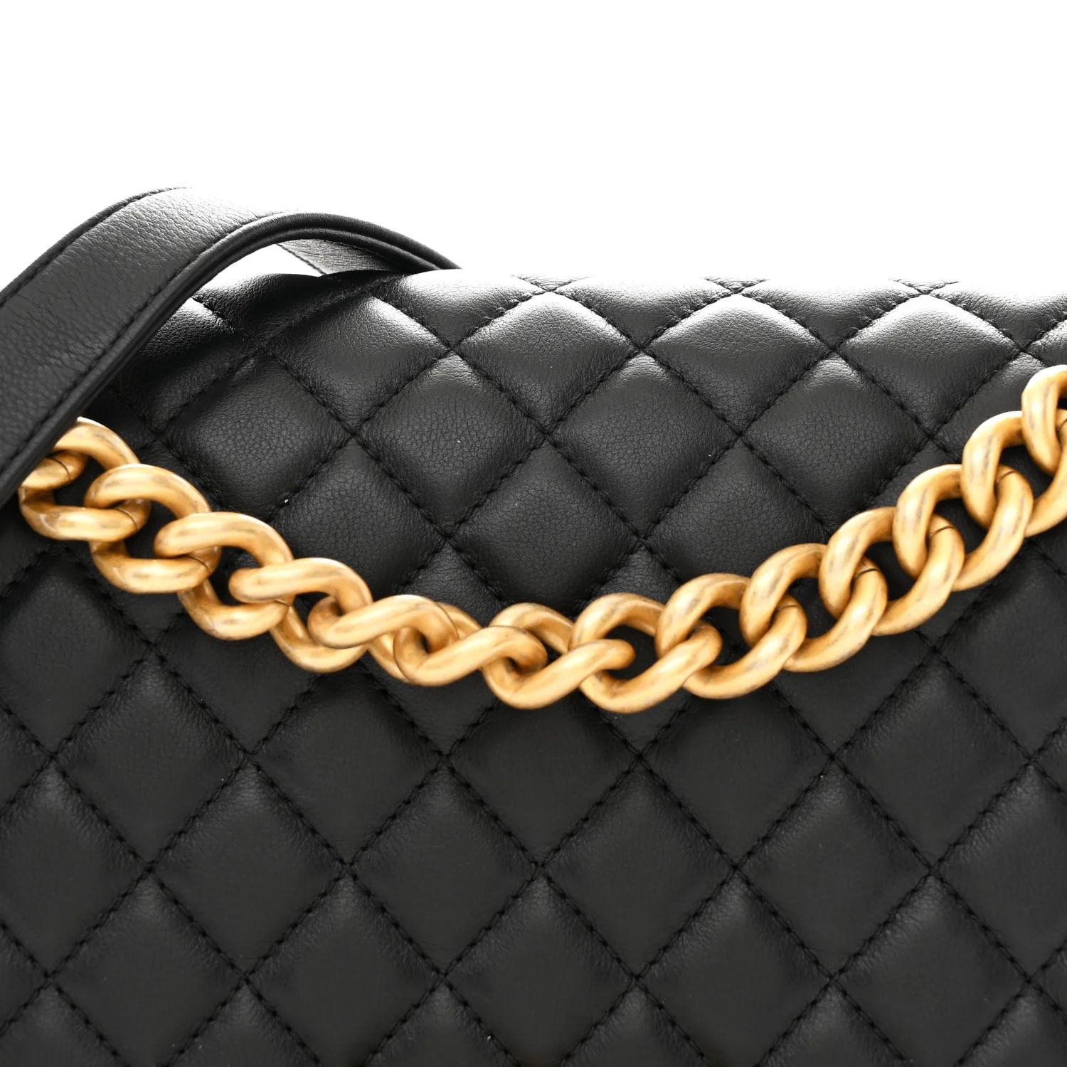 Lambskin Quilted Medium Boy Flap Black - Top Club