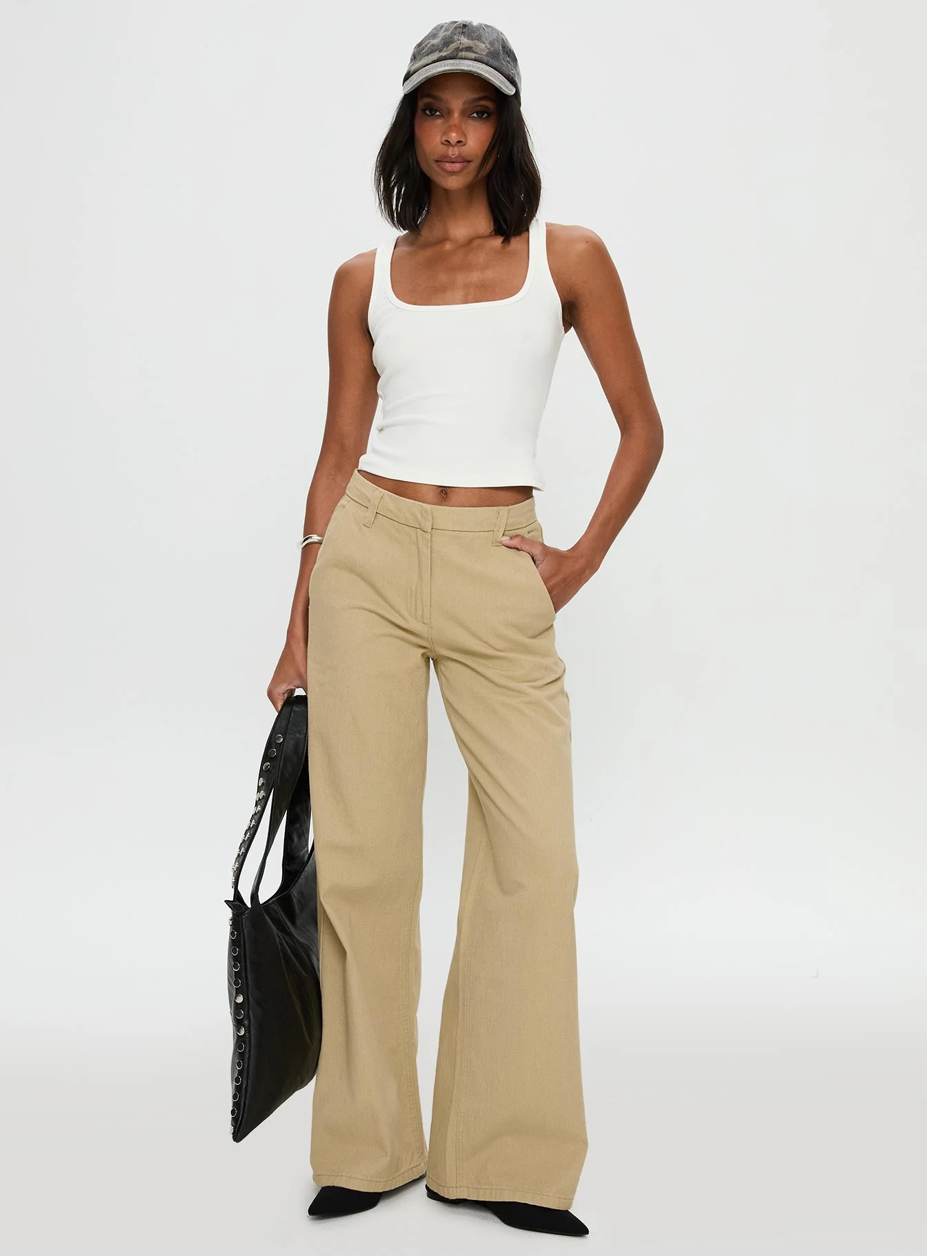 Latitude High Rise Wide Leg Pants Beige
