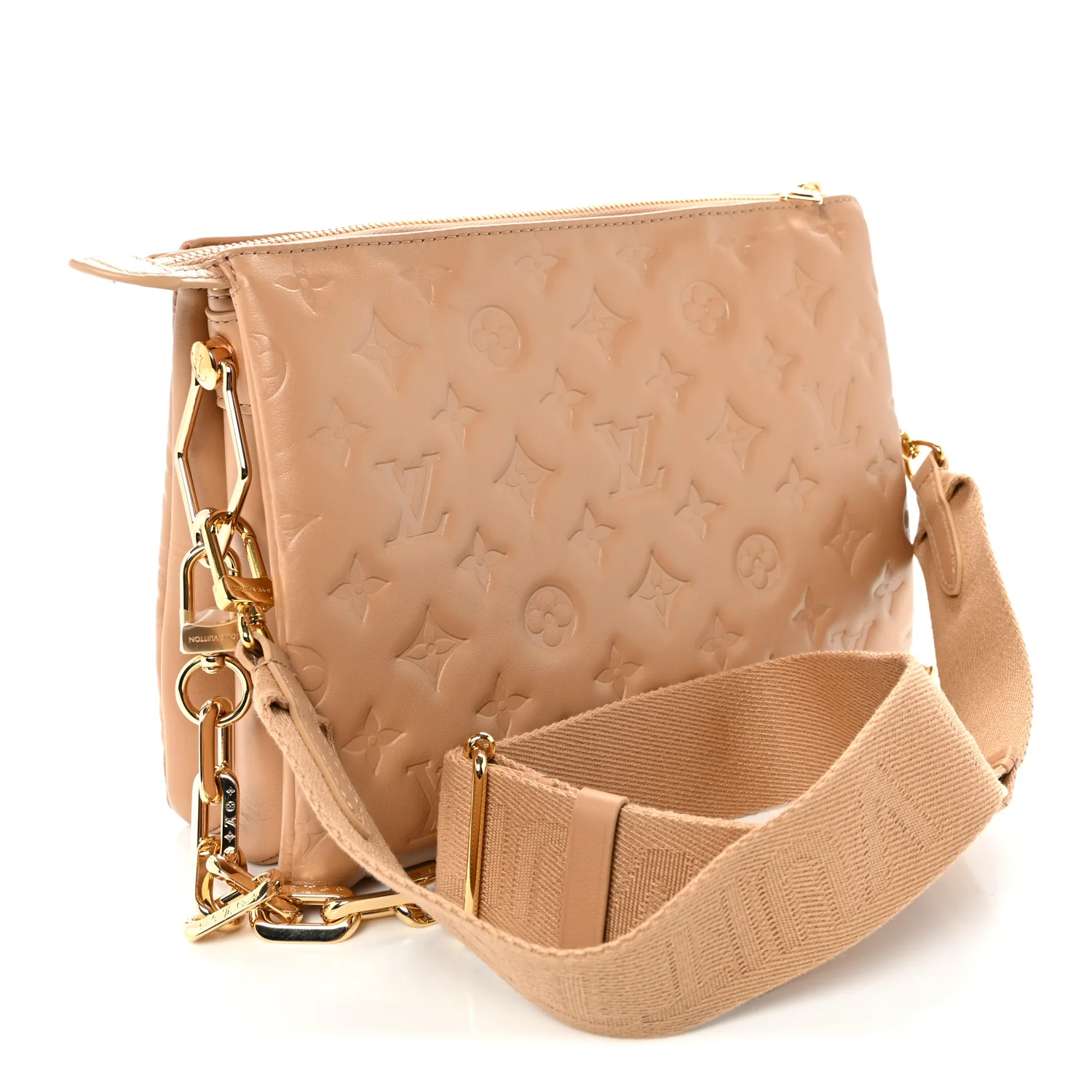 Lambskin Embossed Monogram Coussin PM Camel - Top Club