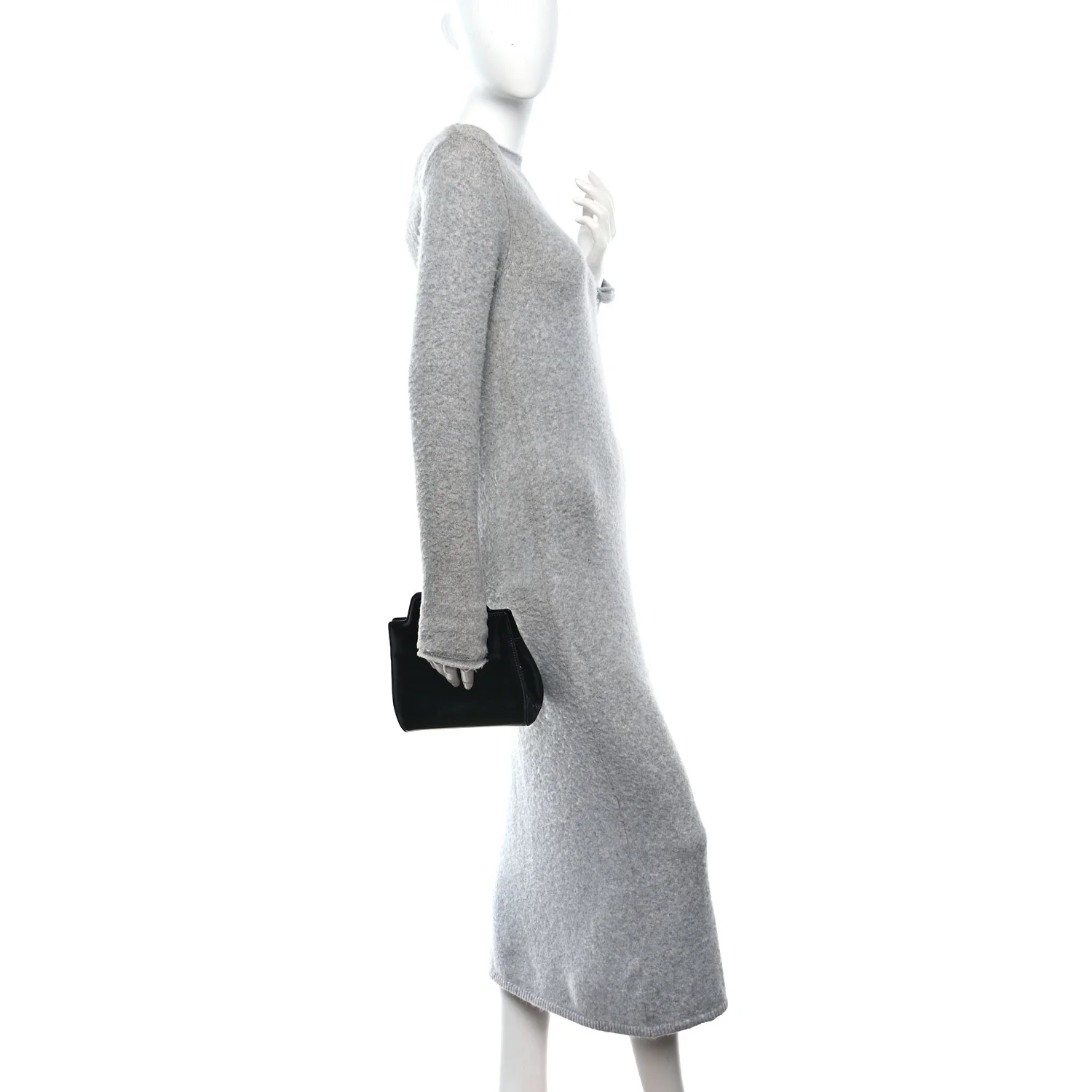 Brushed Calfskin Mini Wanda Top Handle Bag Black - Top Club