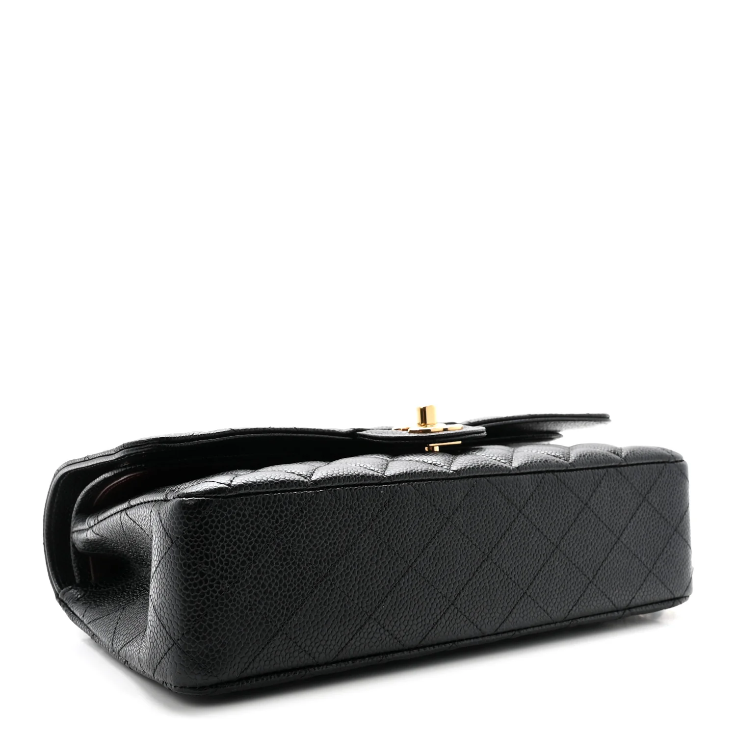 Caviar Quilted Medium Double Flap Black - Top Club