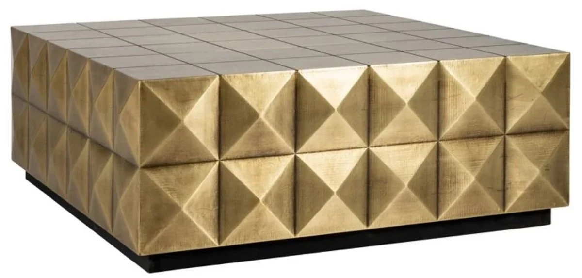 Luxury coffee table gold / black 90 x 90 x H. 35 cm - Square living room table - Living room furniture - Hotel furniture - Luxury furniture - Luxury furnishings