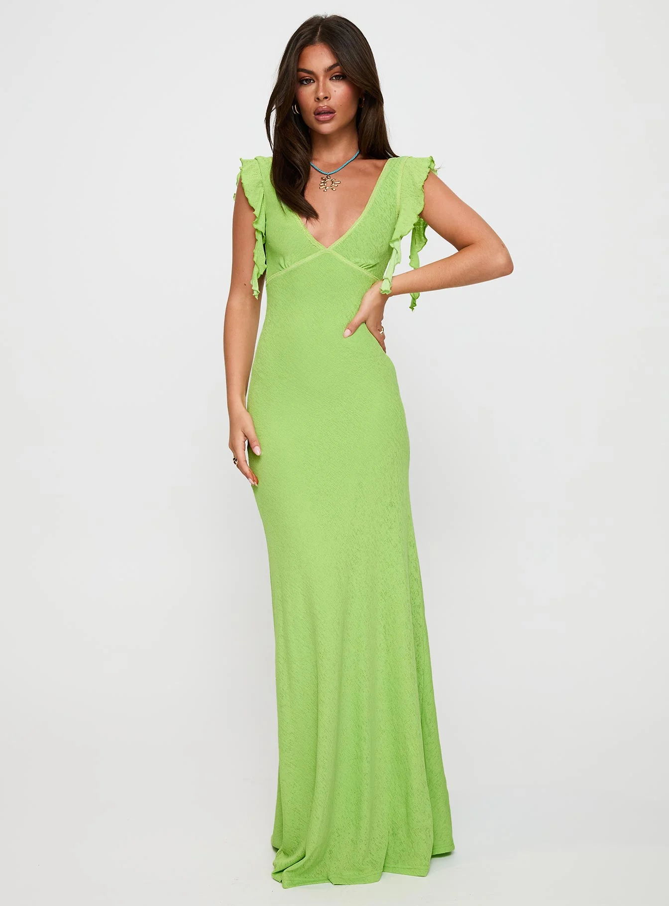 Soleila Maxi Dress Green Tonal