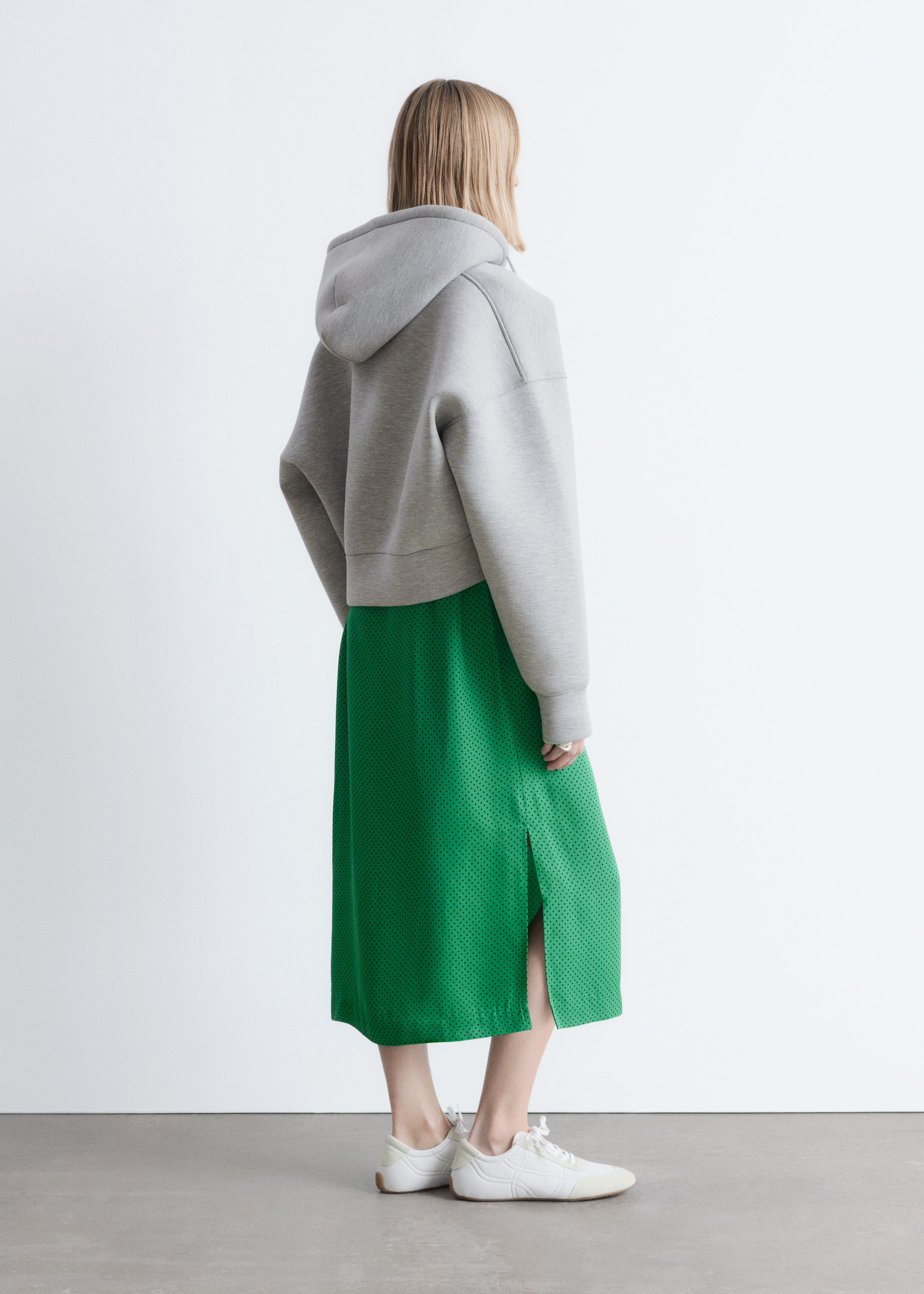 & Other Stories CROPPED SCUBA ZIP-UP HOODIE