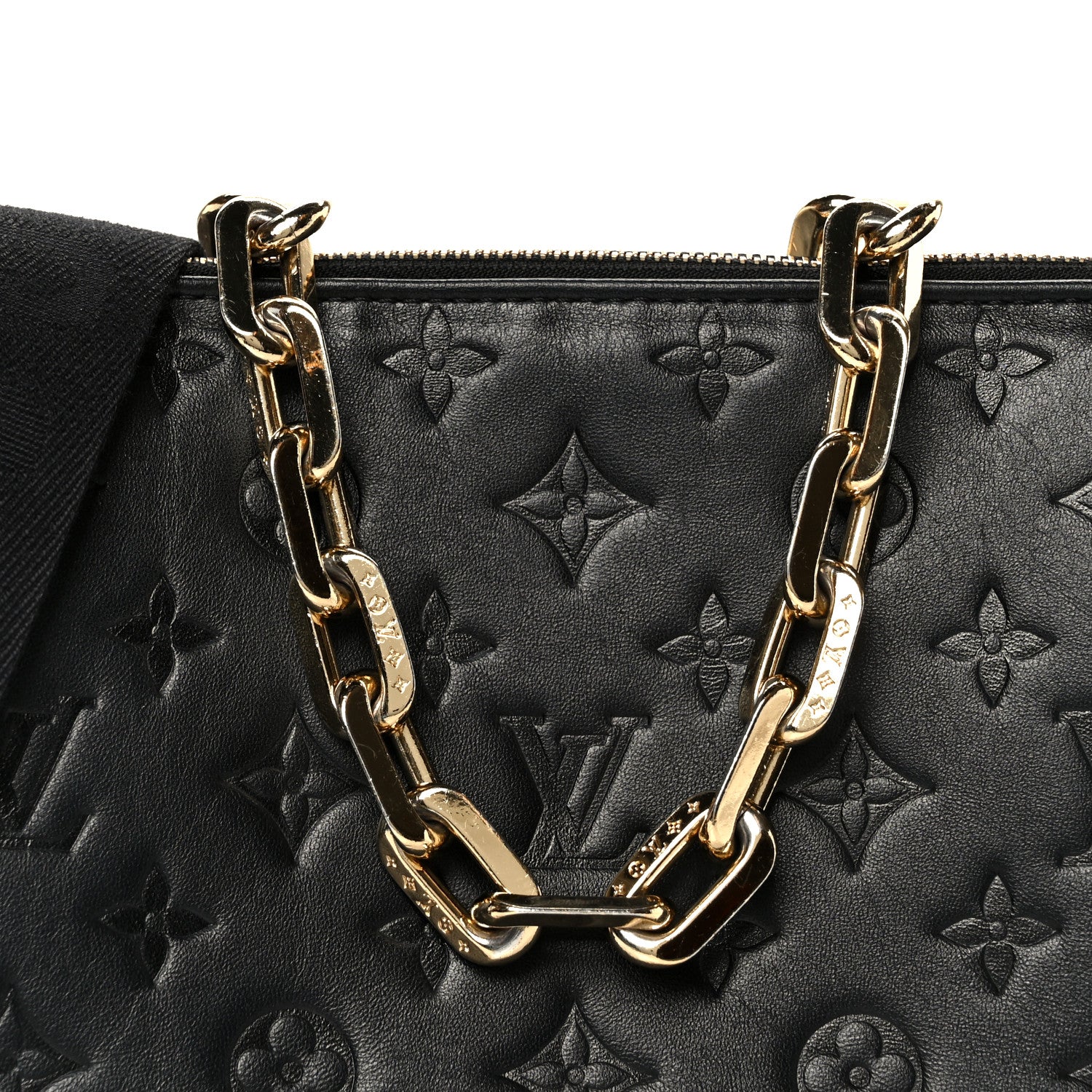 Lambskin Embossed Monogram Coussin PM Black - Top Club