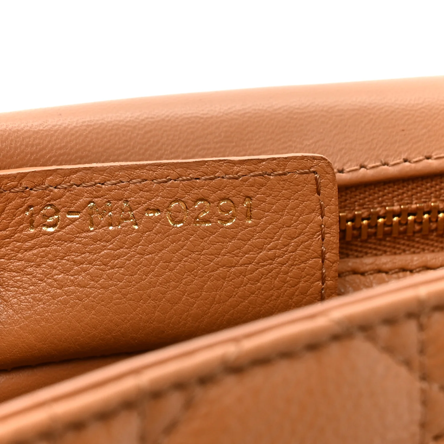 Calfskin Cannage Medium Caro Bag Tan - Top Club