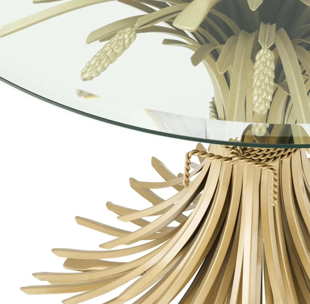 Luxury side table antique gold Ø 90 x H. 70 cm - round designer side table with slanted table top