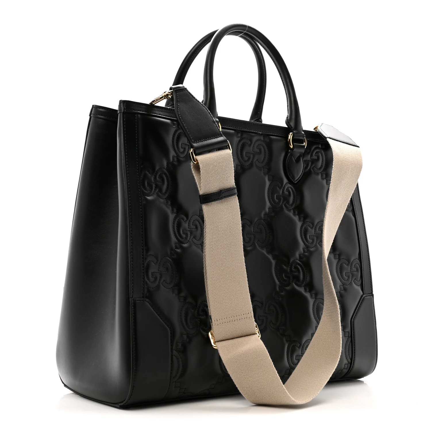 Calfskin GG Matelasse Tote Bag Black - Top Club