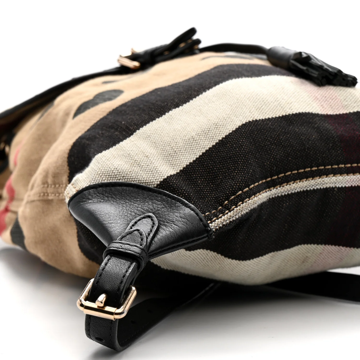 Overdyed Canvas Mega Check Heart Print Medium Chiltern Backpack Black - Top Club
