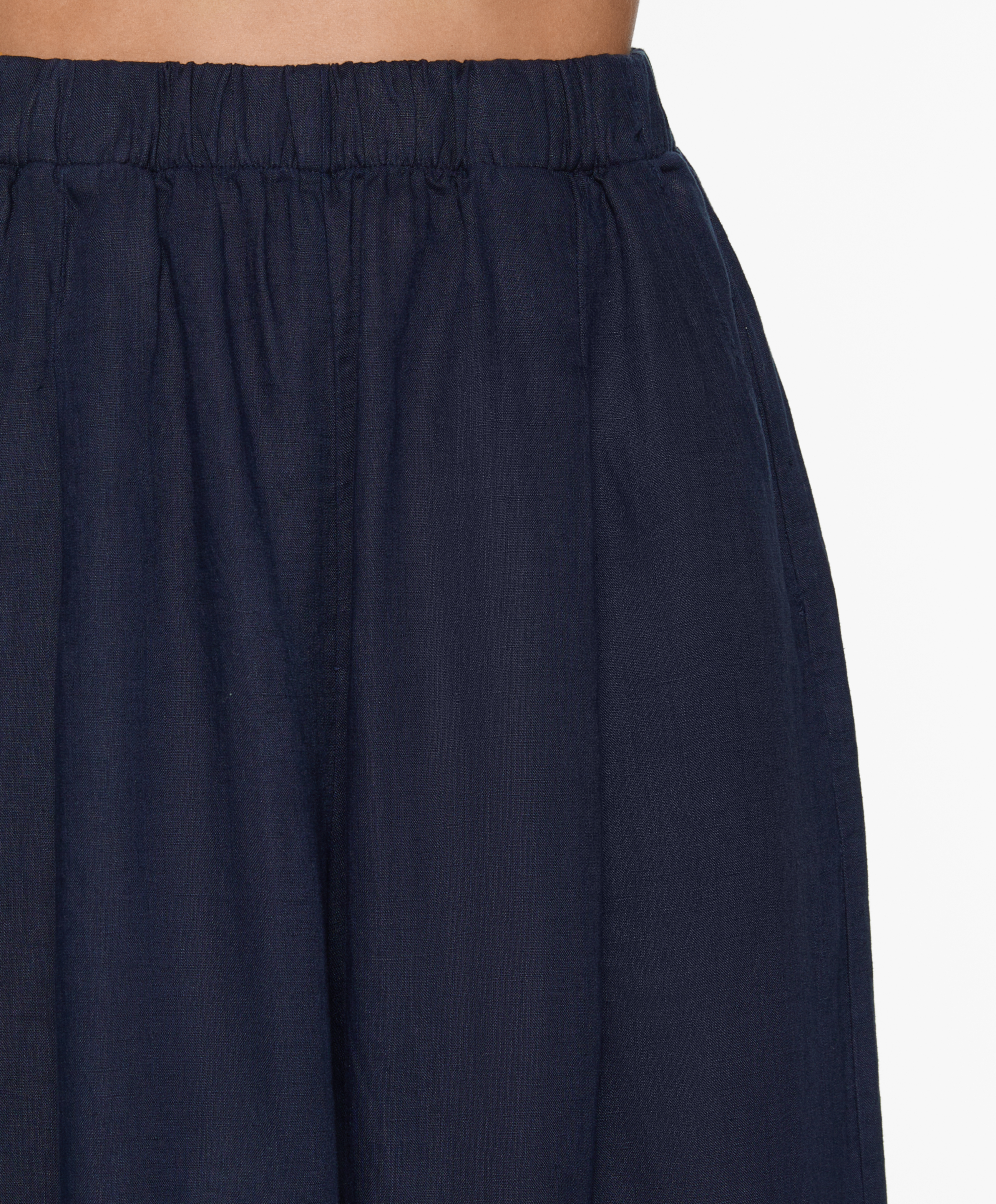 OYSHO 100% linen wide straight-leg trousers