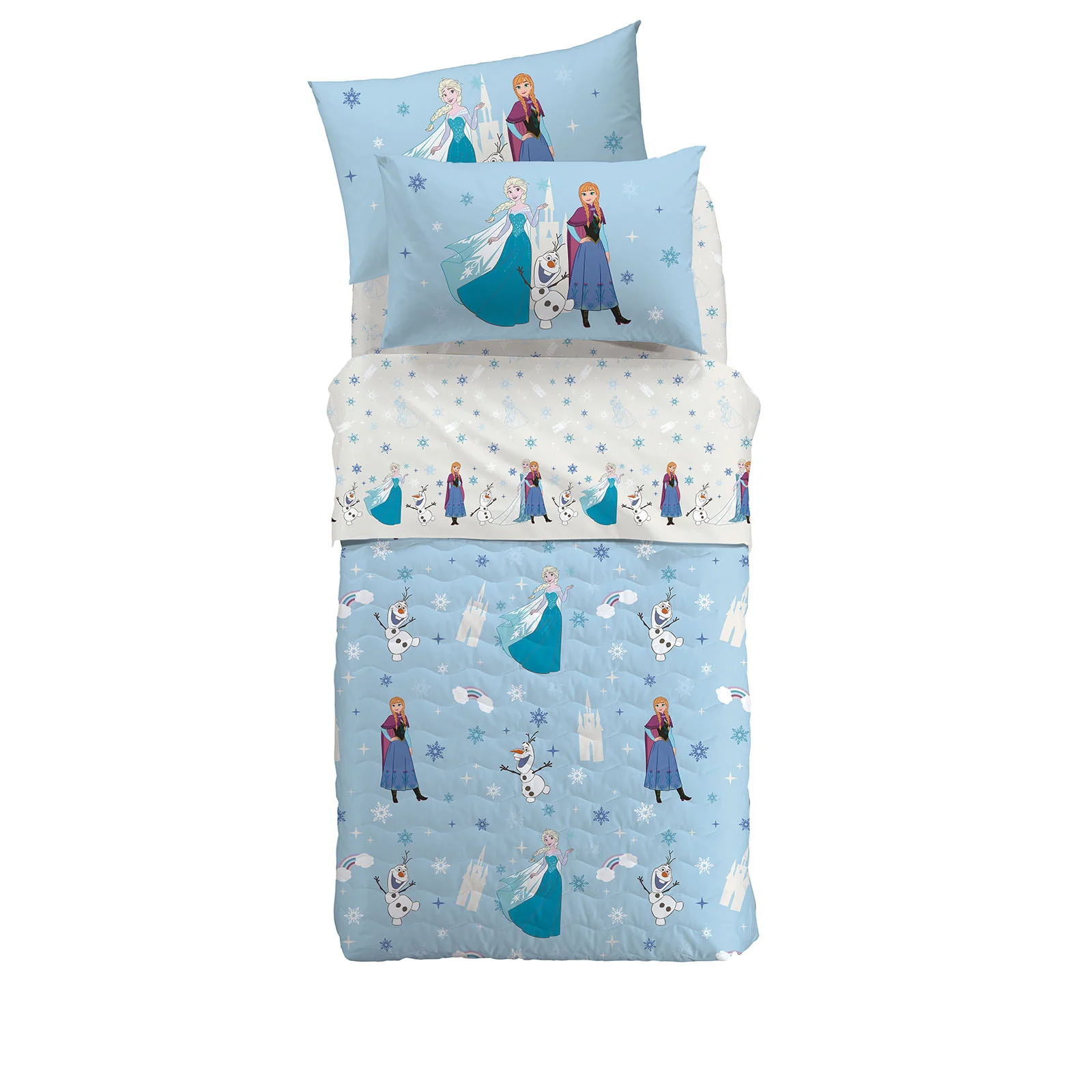 Copriletto Trapuntato In Cotone Frozen Star Singolo Unica Disney
