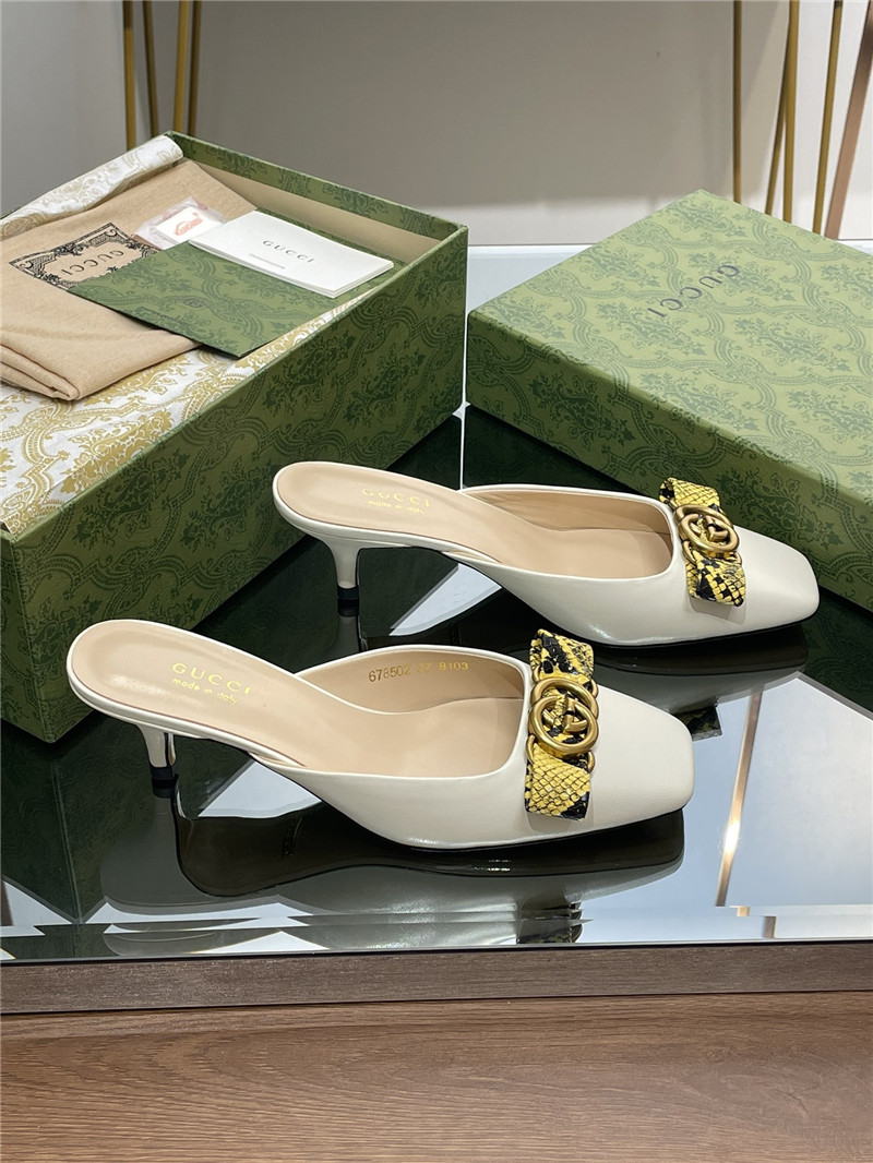 gucci early autumn cat heel Muller slippers - Sneaker Replica Workshop
