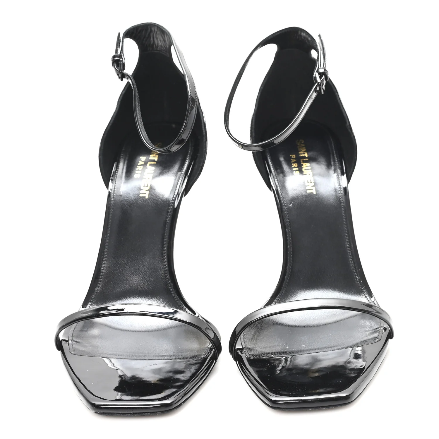 Patent Calfskin Opyum 110 Sandals 41 Black Gold - Top Club