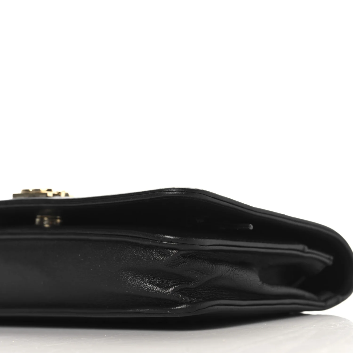 Lambskin Chevron Boy Wallet On Chain WOC Black - Top Club