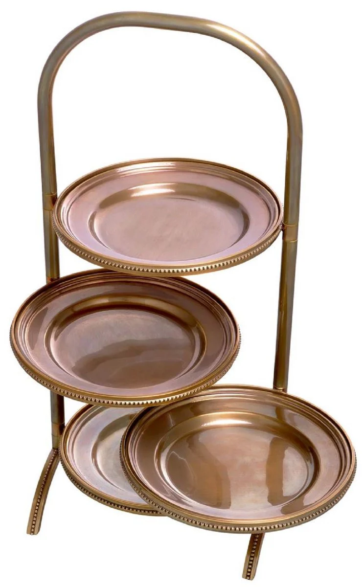 Luxury etagere with carrying handle vintage brass 21 x 18.5 x H. 47.5 cm - Gastronomy Accessories - Restaurant Accessories - Hotel Accessories - Luxury Accessories - Luxury Quality