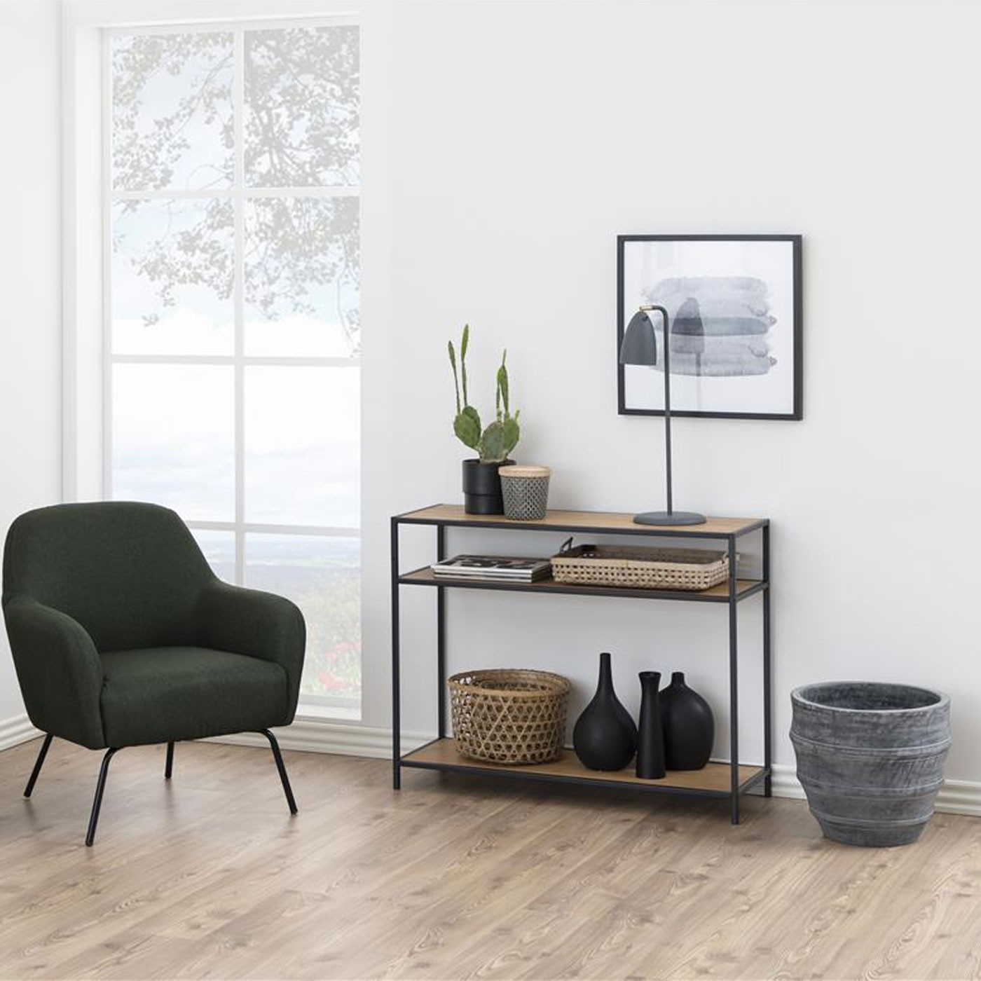 Industriële sidetable Vic Zwart