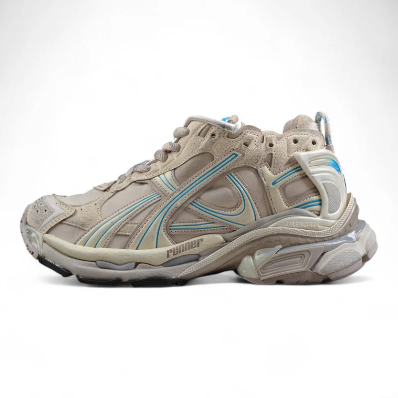 Balenciaga Women's Runner Sneaker in Taupe/Blue - Sneaker Replica Workshop