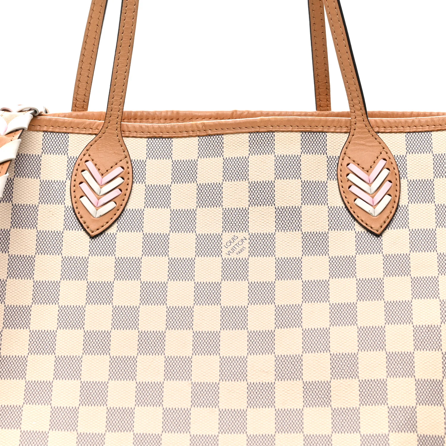Damier Azur Braided Neverfull MM Orange - Top Club