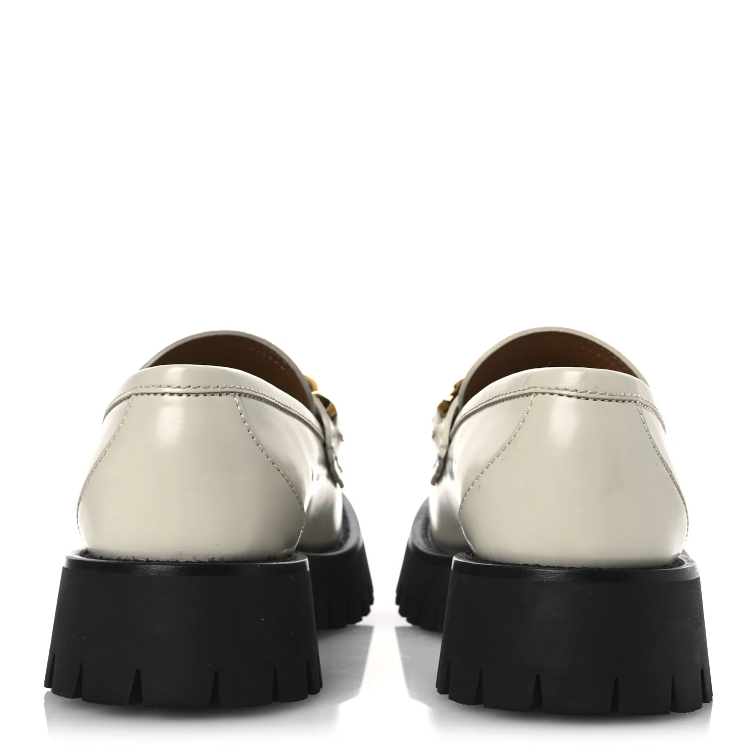 Cordovan Lux Womens Jeanne Platform Lug Sole 30/45mm Loafers 39 Mystic White - Top Club