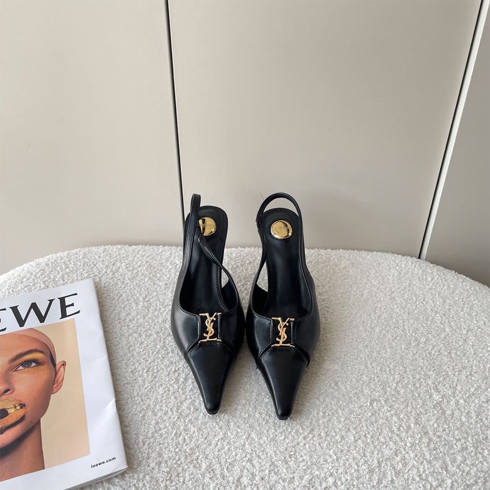YSL Babylone Breteuil Slingback Pumps in Smooth Leather - Top Club