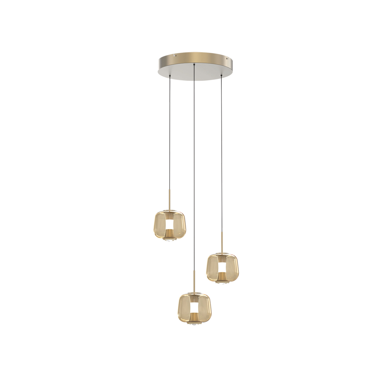 Hanglamp Rosa 3-lichts rond rosé-goud