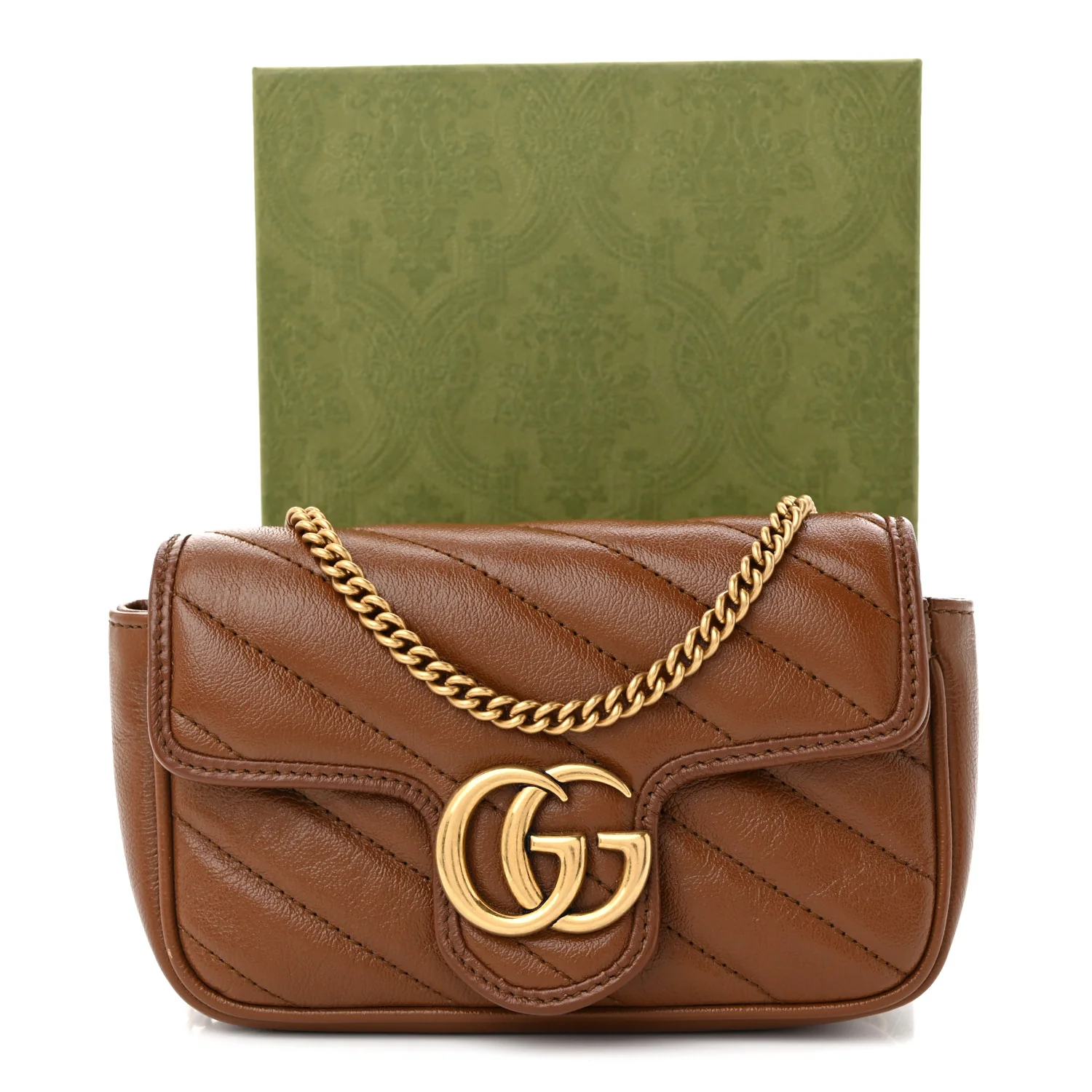 Azalea Calfskin Matelasse Diagonal Super Mini GG Marmont Shoulder Bag Cuir - Top Club