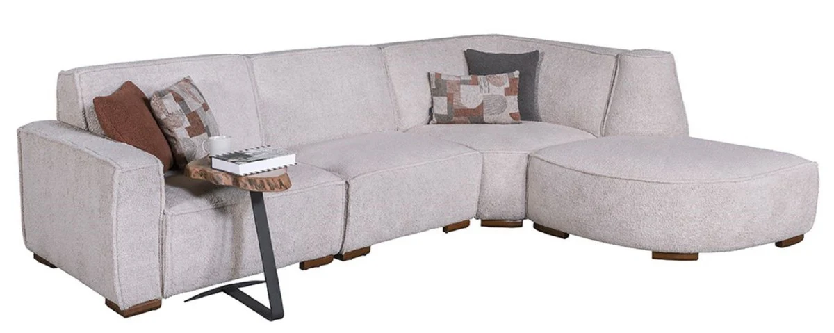 Luxury corner sofa gray / brown 290 x 215 cm - living room & hotel furniture