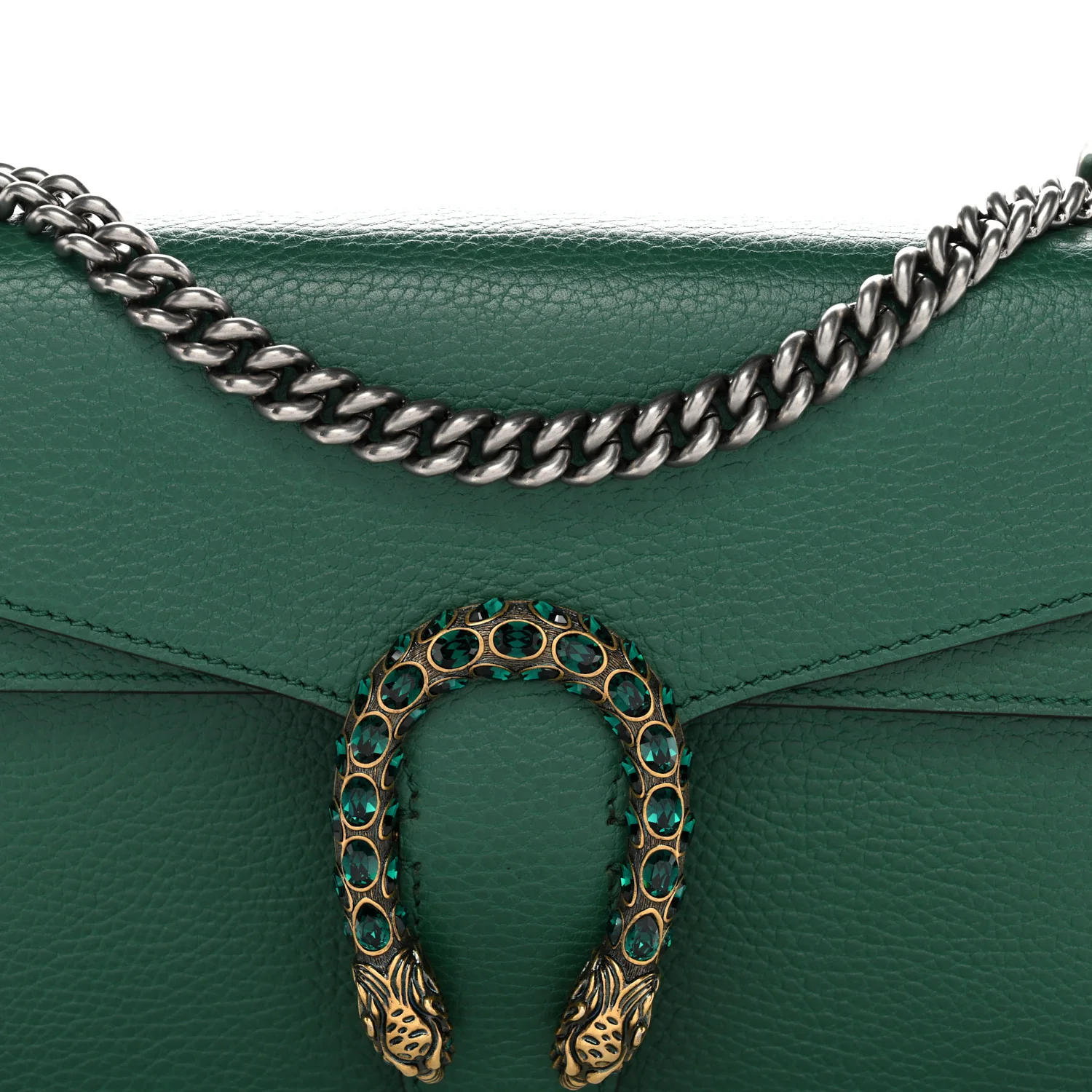 Pebbled Calfskin Small Dionysus Shoulder Bag Emerald - Top Club