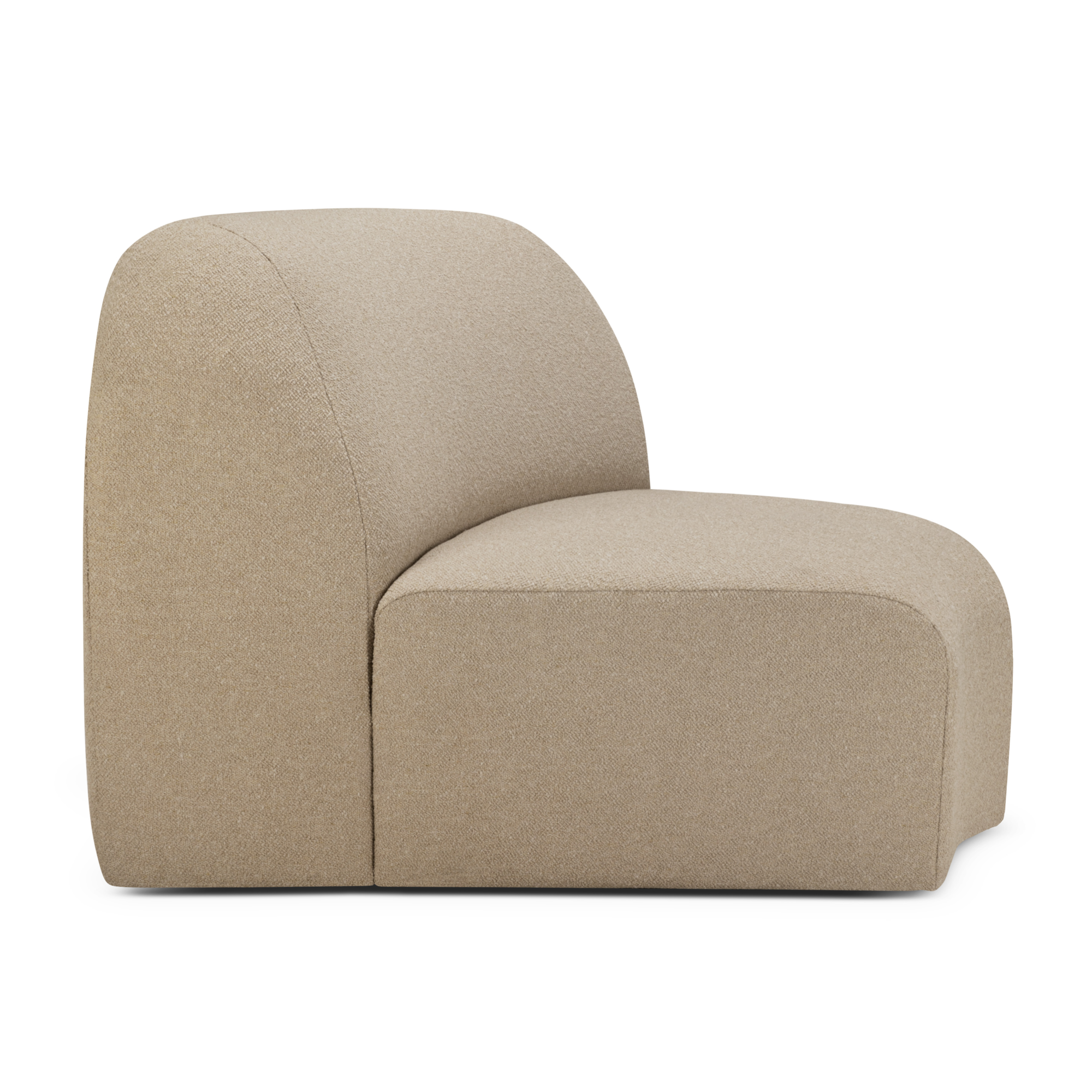 Modulaire bank Bulky 45° hoekelement almond