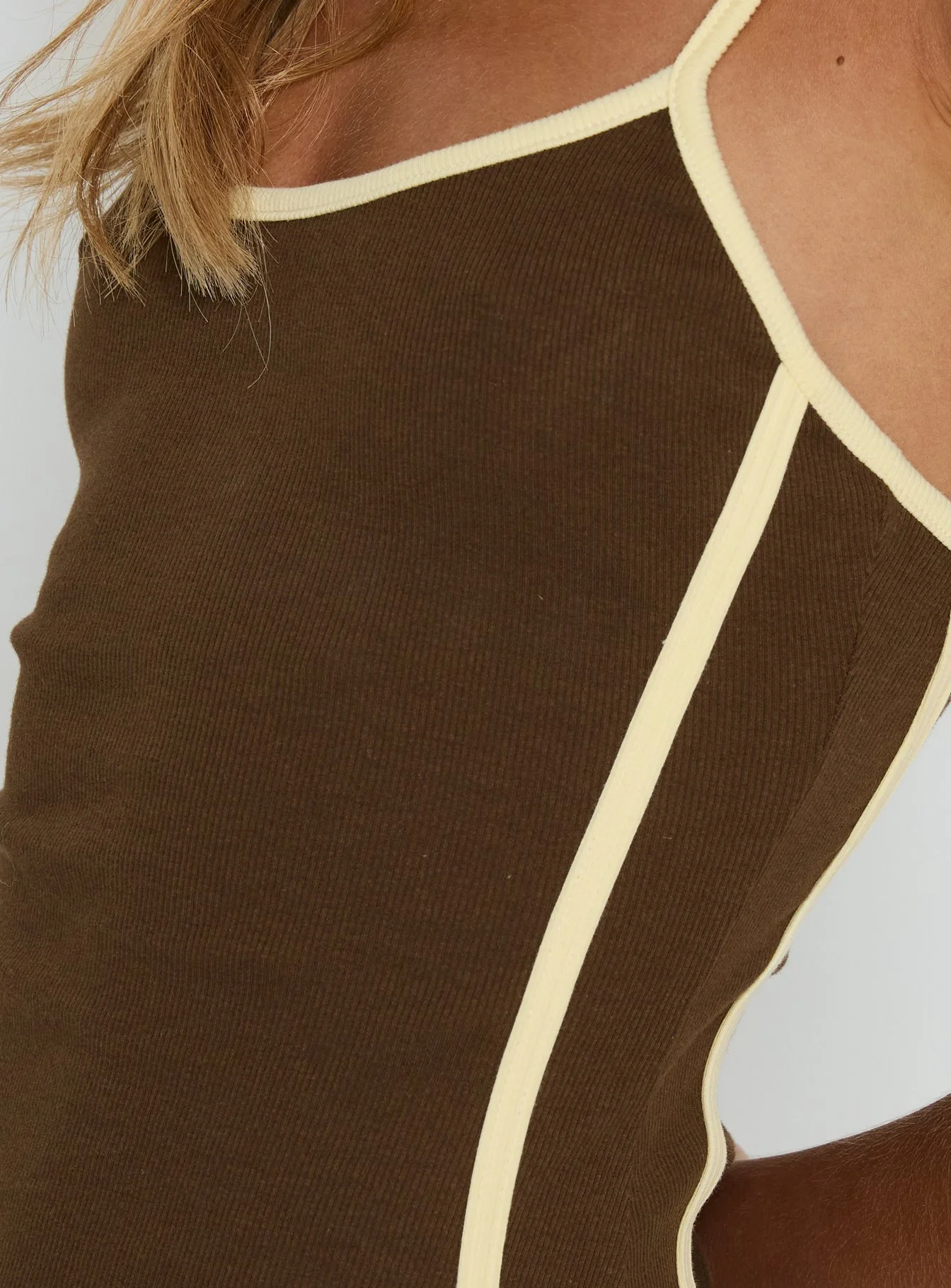 Baseline Scoop Mini Dress Brown / Yellow