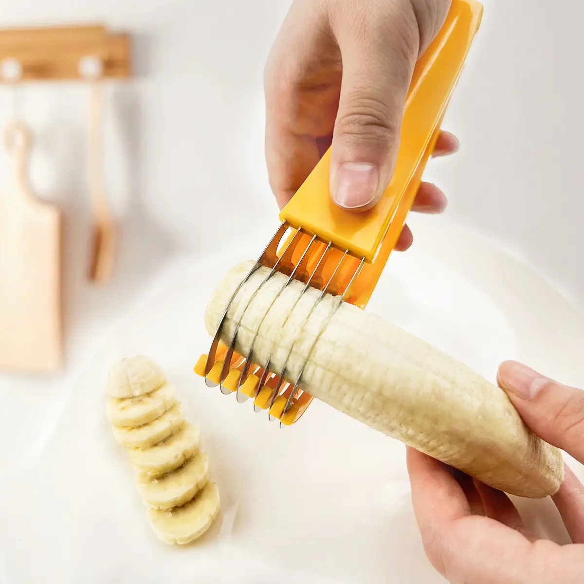 PP Plastic Banana & Fruit Slicer - Durable, Safe Kitchen Utensil for Precise Cuts of Bananas, Luncheon Meat, Dicing, Versatile Fruit Tool, Ideal Christmas Gift