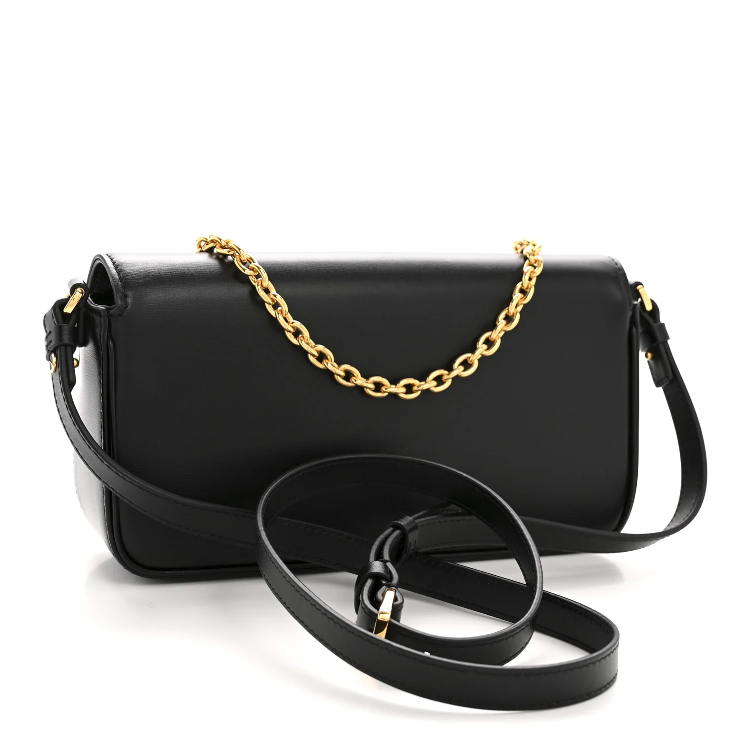 Box Calfskin 30 Montaigne Avenue Pouch Black - Top Club