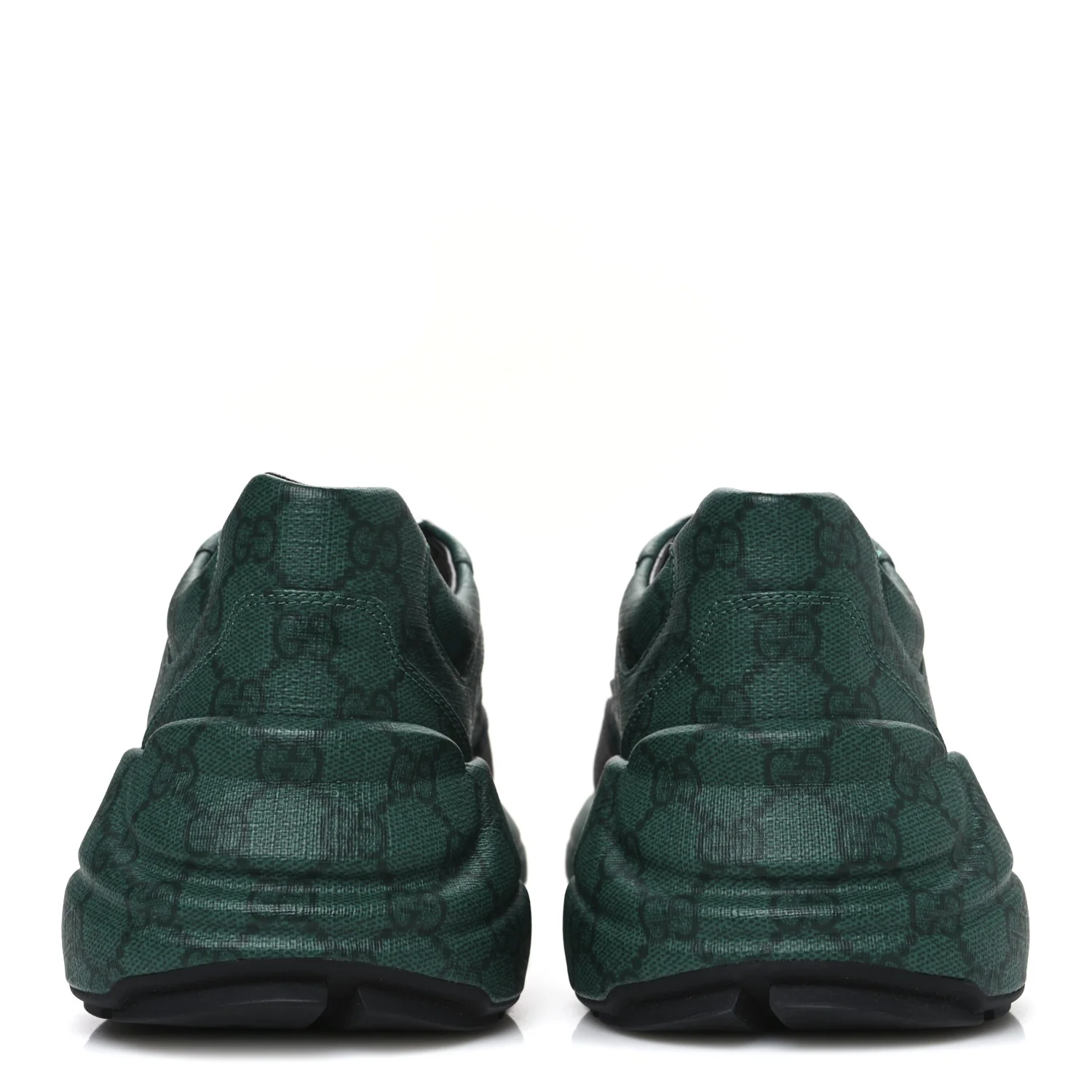 GG Supreme Monogram Mens Rhyton Sneakers 8.5 Black Green - Top Club