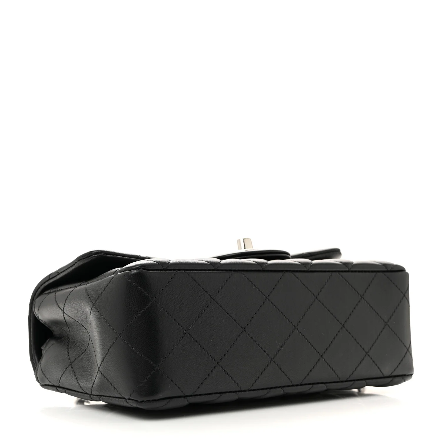 Lambskin Quilted Mini Rectangular Flap Black - Top Club