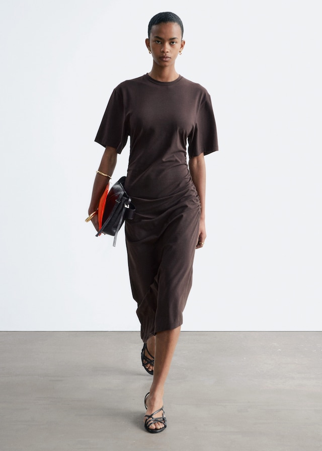 & Other Stories ASYMMETRIC MIDI T-SHIRT DRESS