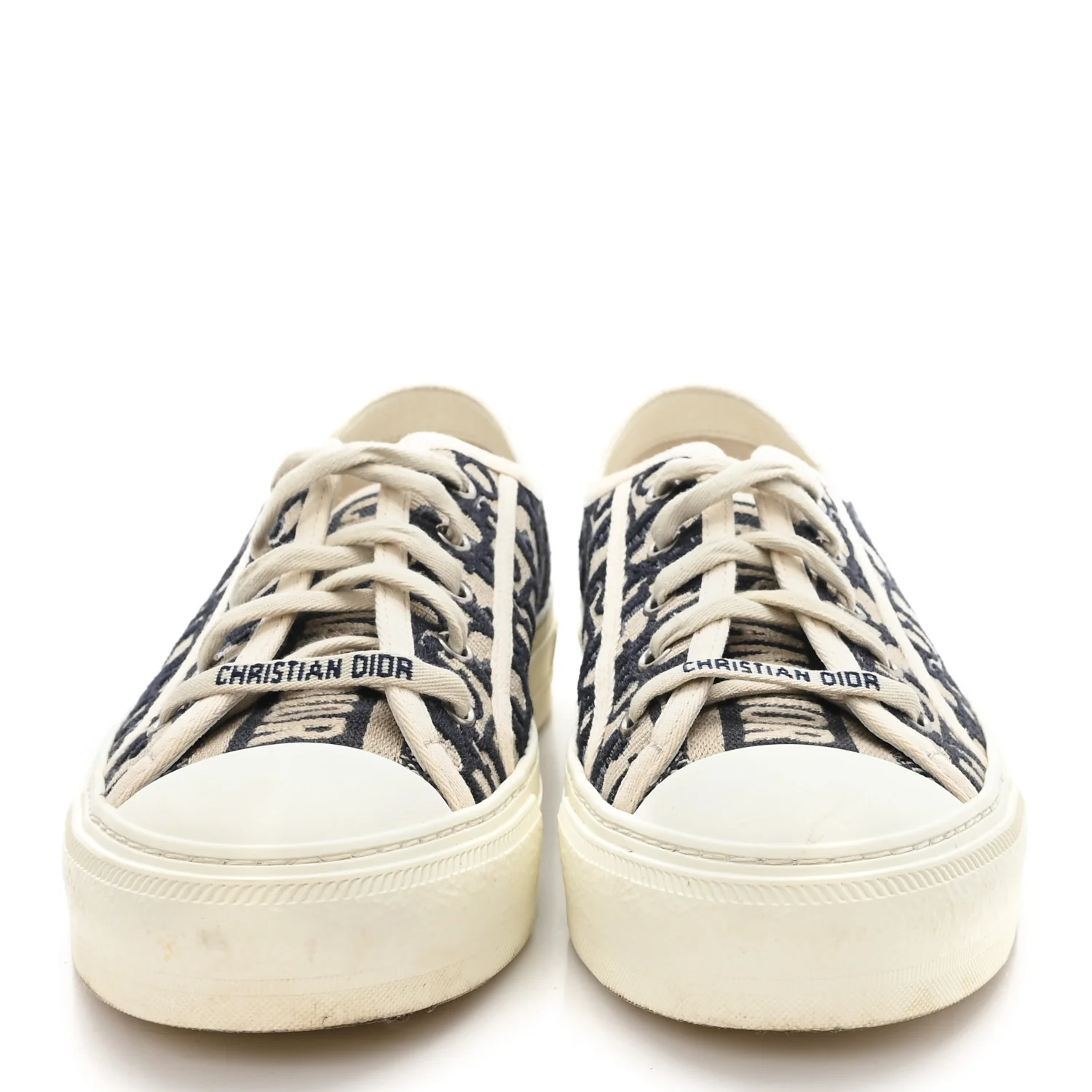 Canvas Oblique Walk'N'Dior Low Top Sneakers 38 Deep Blue - Top Club