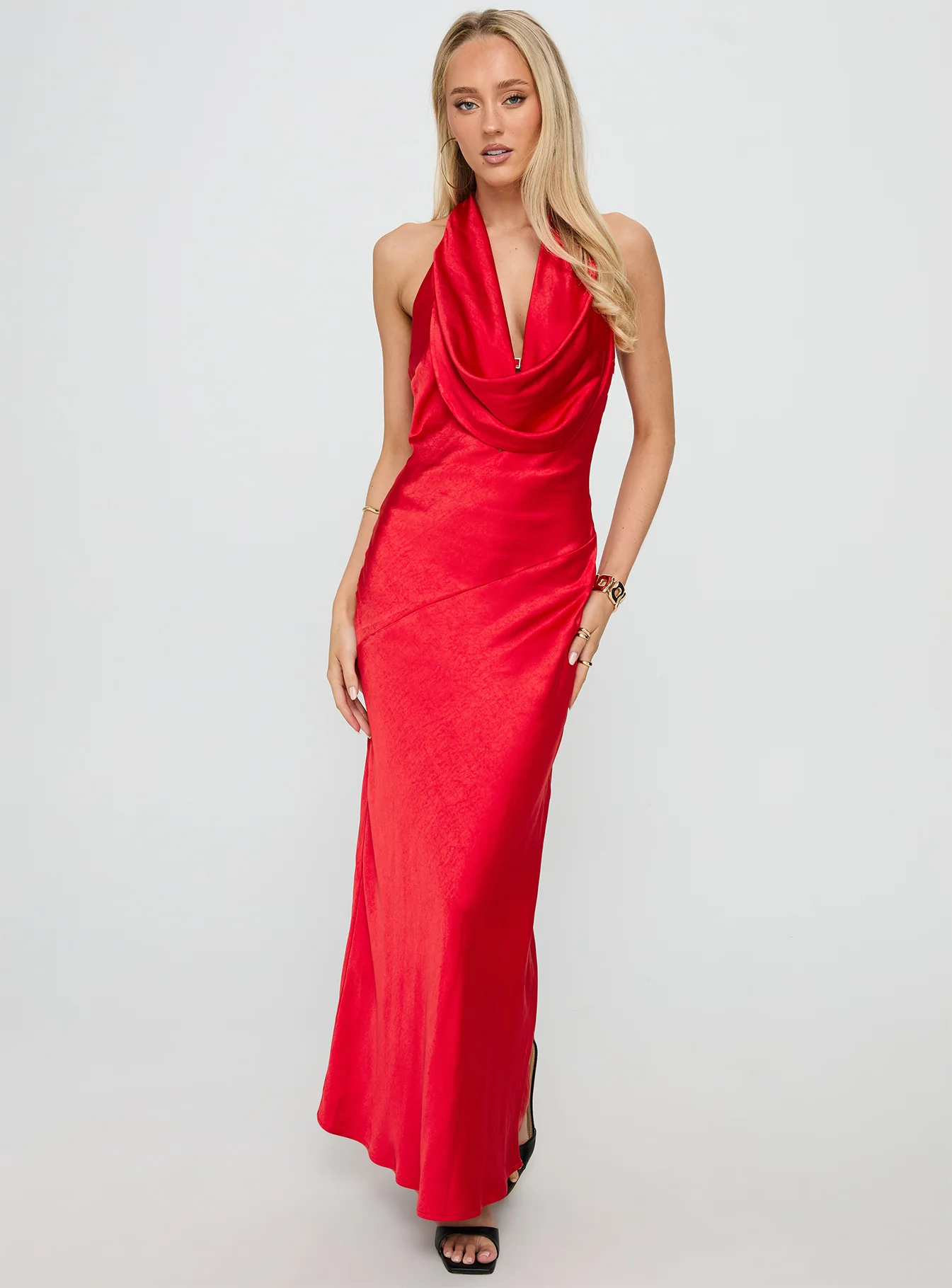 Big Deal Halter Maxi Dress Red