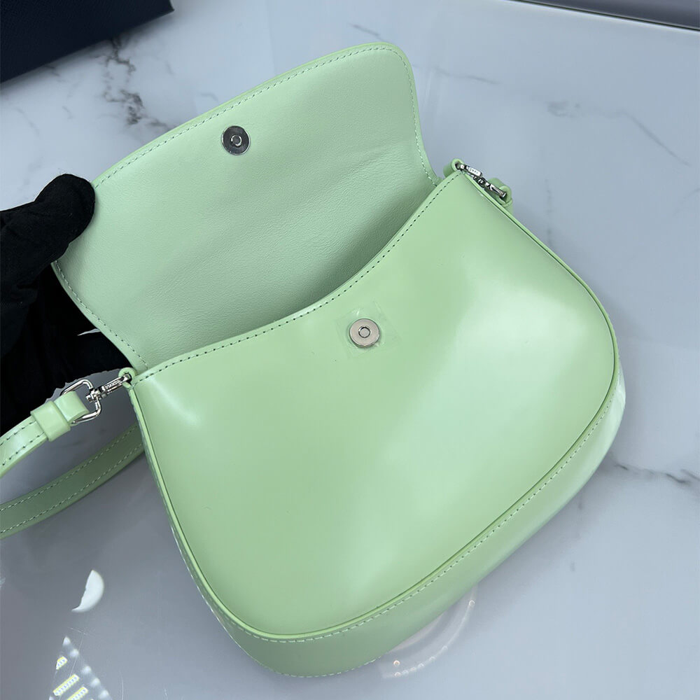 Small Prada Cleo brushed leather shoulder bag with flap - Top Club
