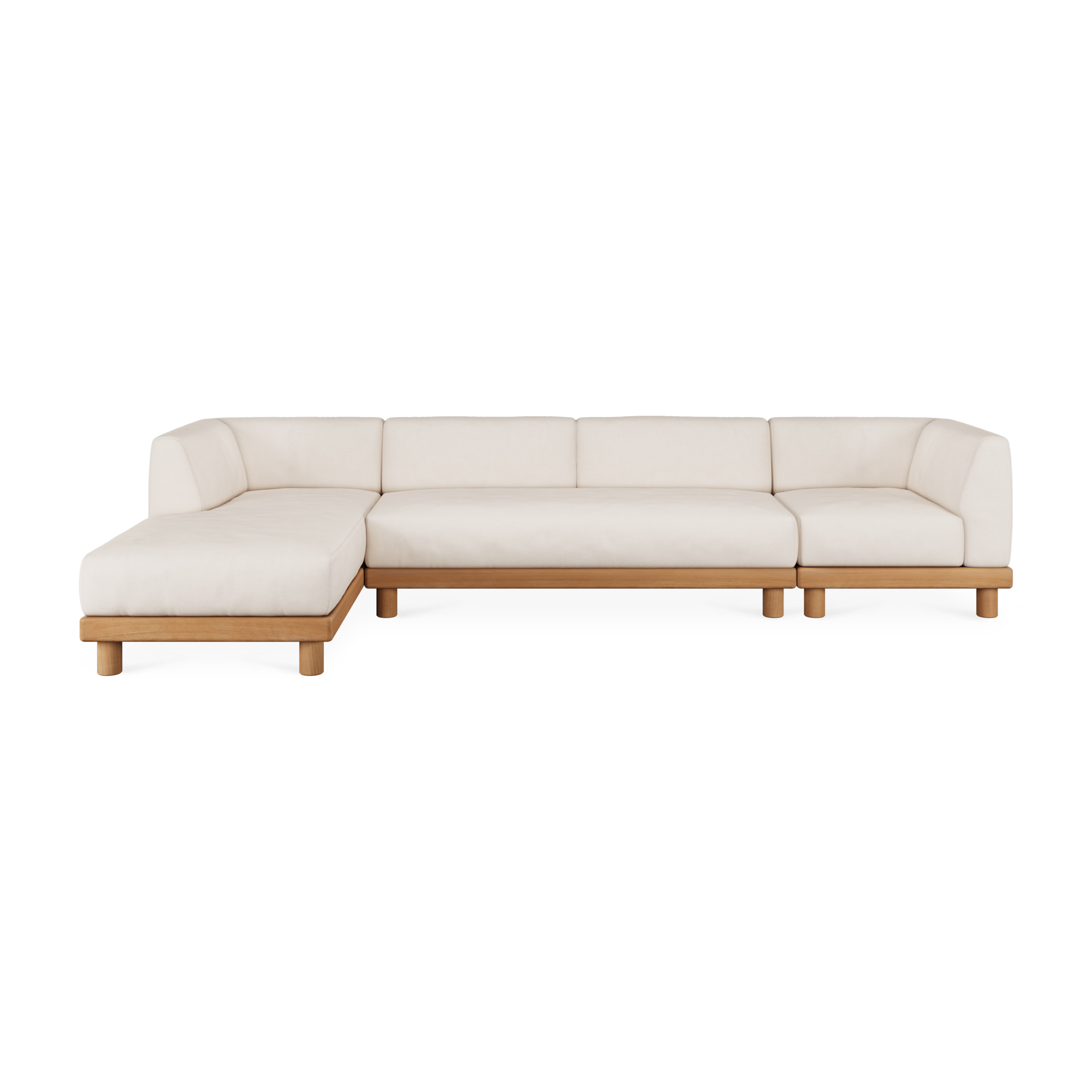Modulaire bank Monocle outdoor wit set 4 zits lounge L