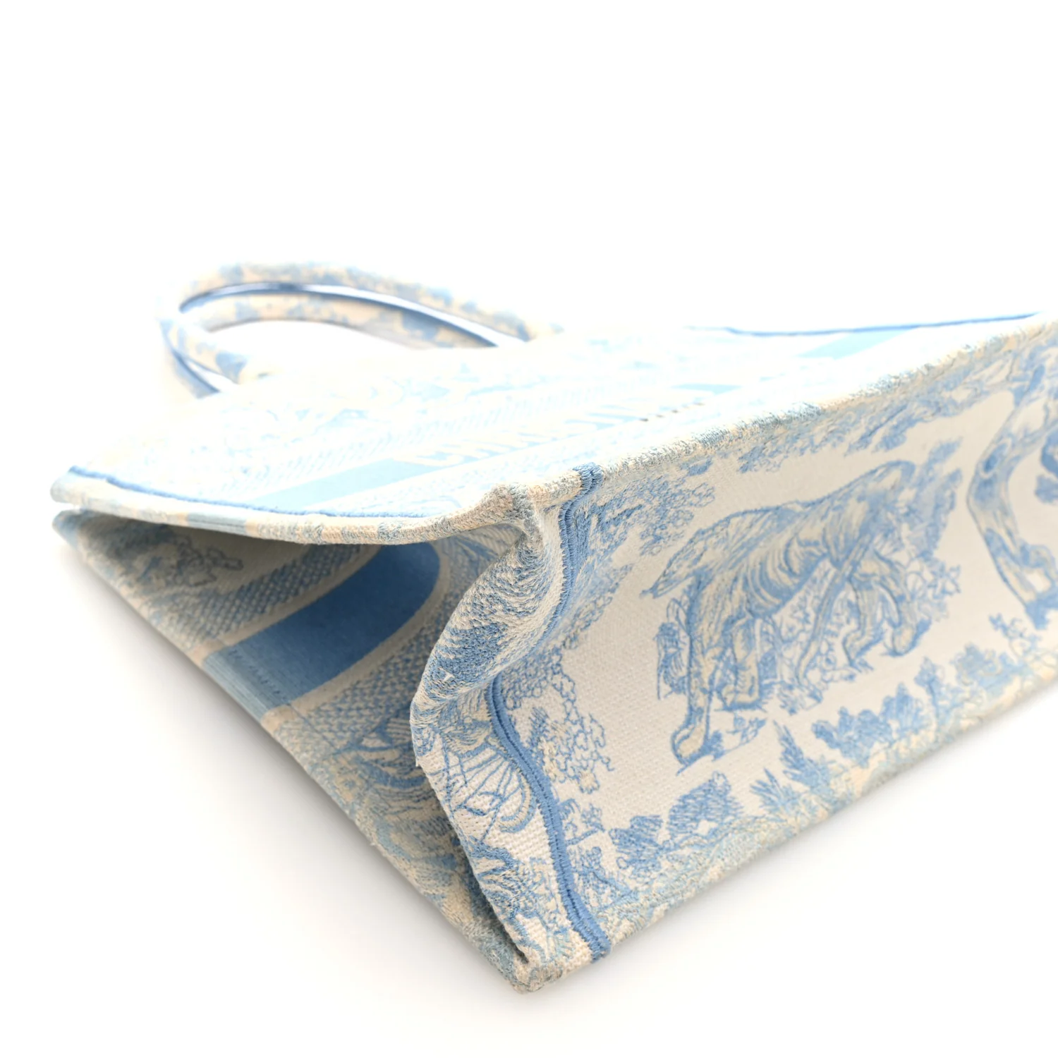 Canvas Embroidered Medium Dioriviera Toile De Jouy Book Tote Light Blue - Top Club