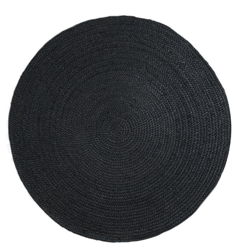 Vloerkleed Jute Antraciet rond ø200 cm