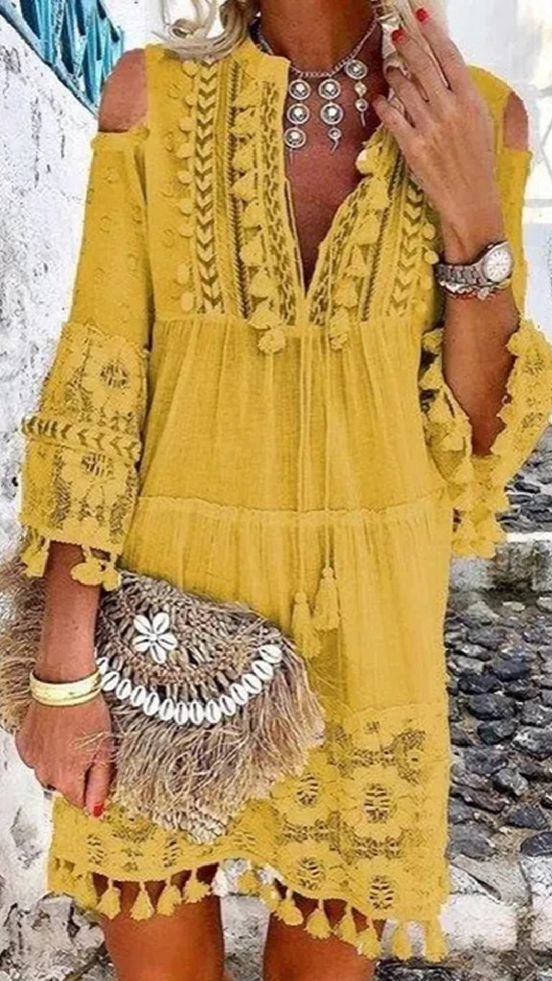 Women's Bohemian Tassel Cotton-Blend Dress - Nordfashionstorm - Women's Clothing, Fashion for You - Nordfashionstorm.com