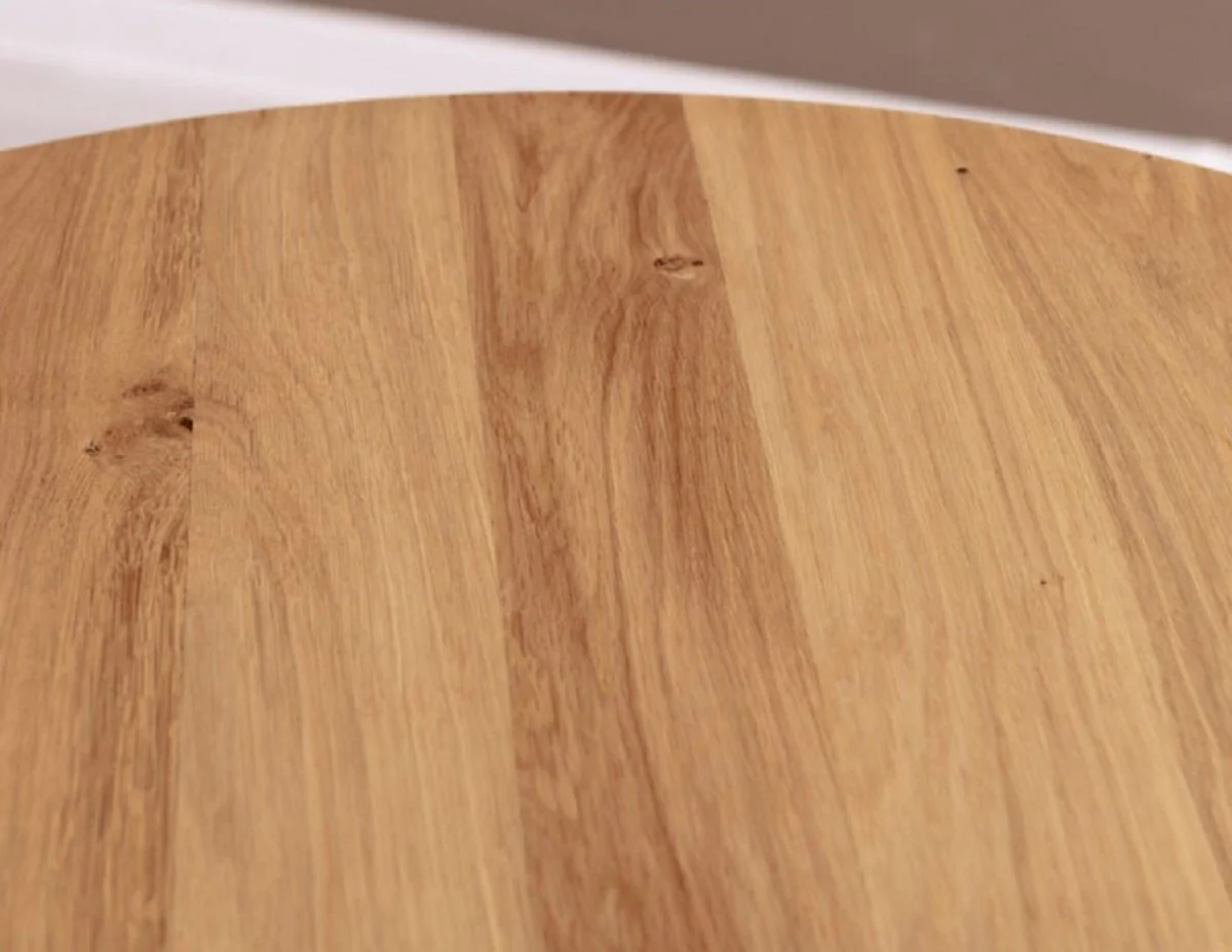 Country house style dining table natural colors / red Ø 70 x H. 78 cm - Round solid wood kitchen table - Dining room furniture in country house style - Solid wood dining room furniture - Country house style furniture